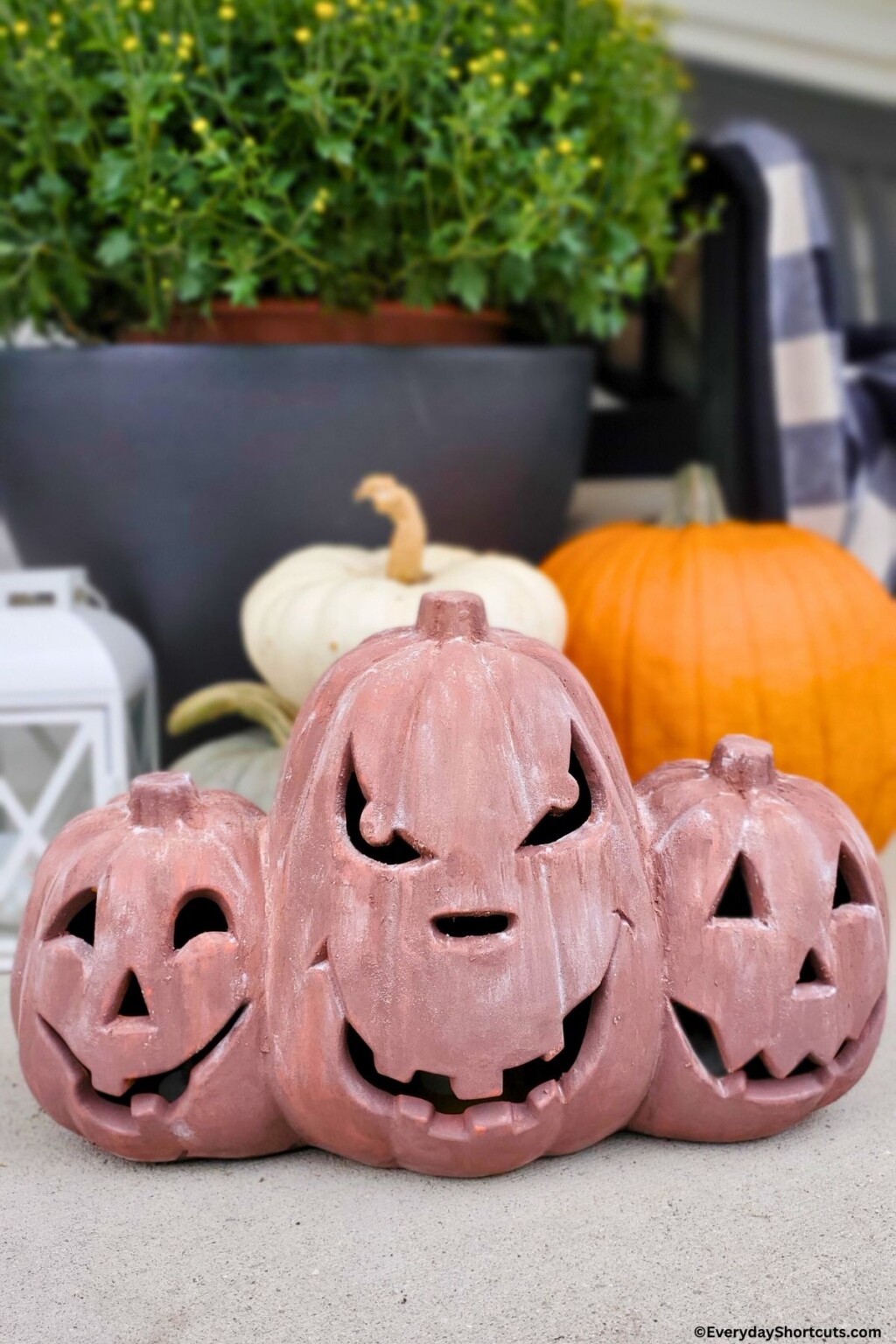 Lot De 3 Citrouilles Luminaires Pottery Barn - Jack O'Lantern Terre Cuite - Grand, Moyen, Petit