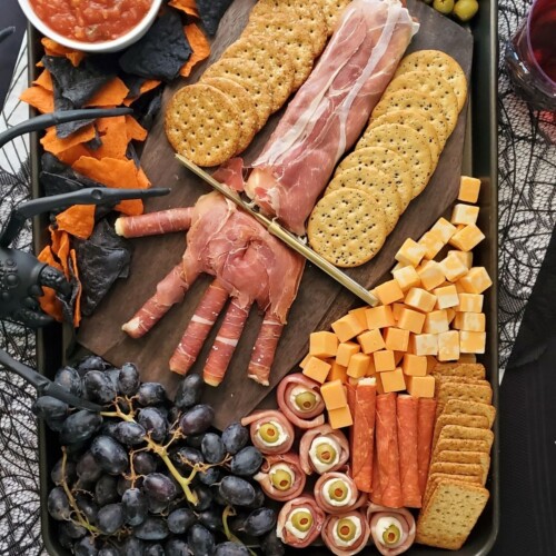 Ciieeo Halloween-Kürbis-Charcuterie-Brett Aus Holz – 38x29 Cm, Für Snacks, Käse & Obst – Perfekt Für Halloween, Thanksgiving & Weihnachten