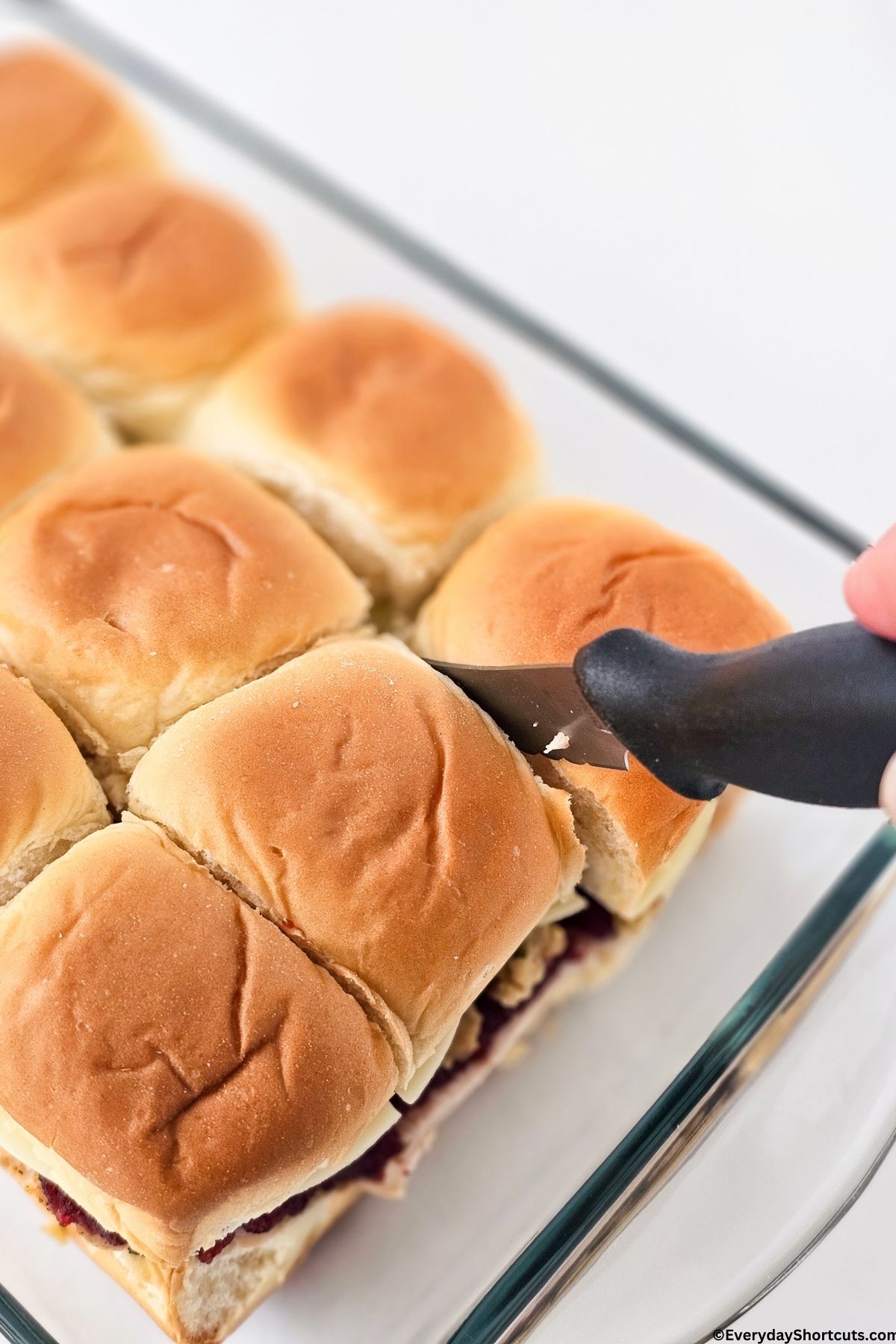 cut sliders with a knife