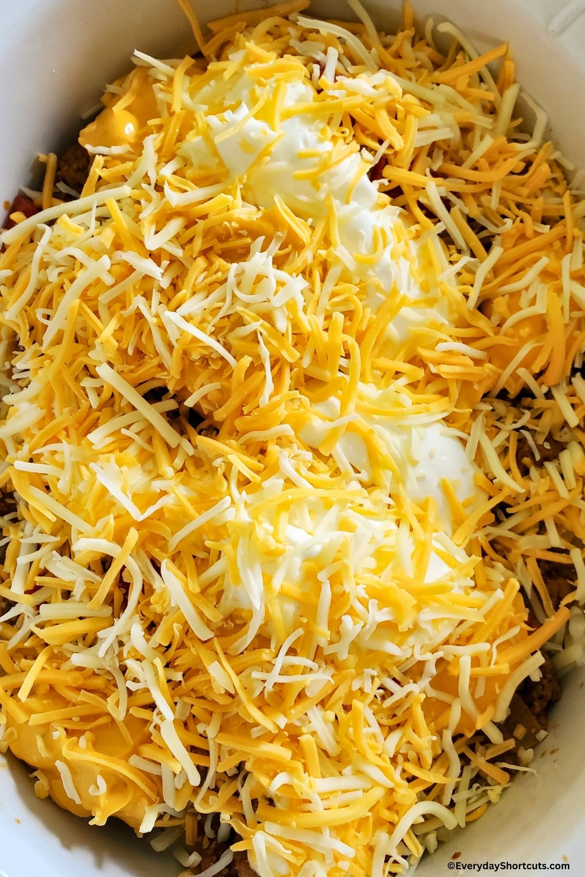 cheese on top of taco hashbrown casserole