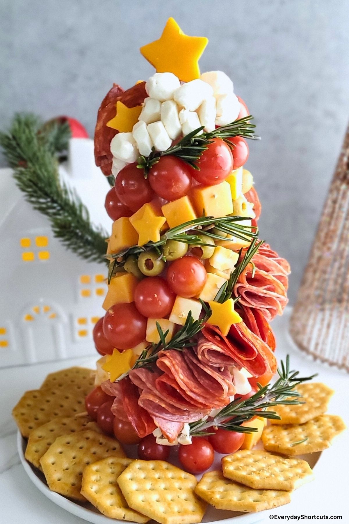 charcutertree with meats and cheeses