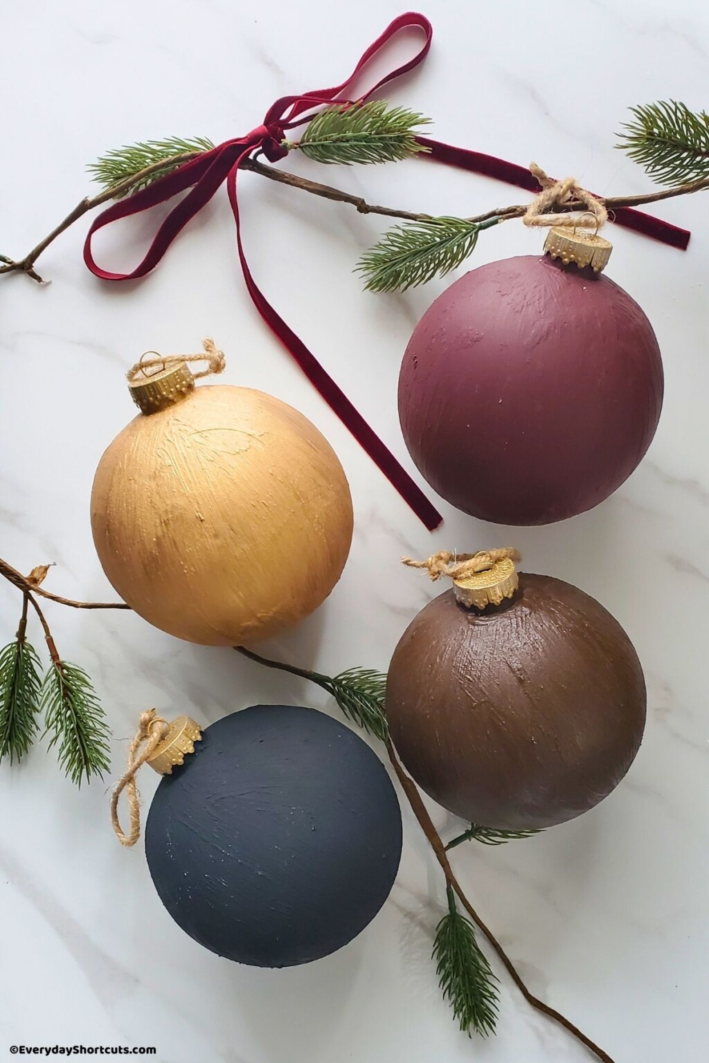 DIY Textured Ornaments Everyday Shortcuts