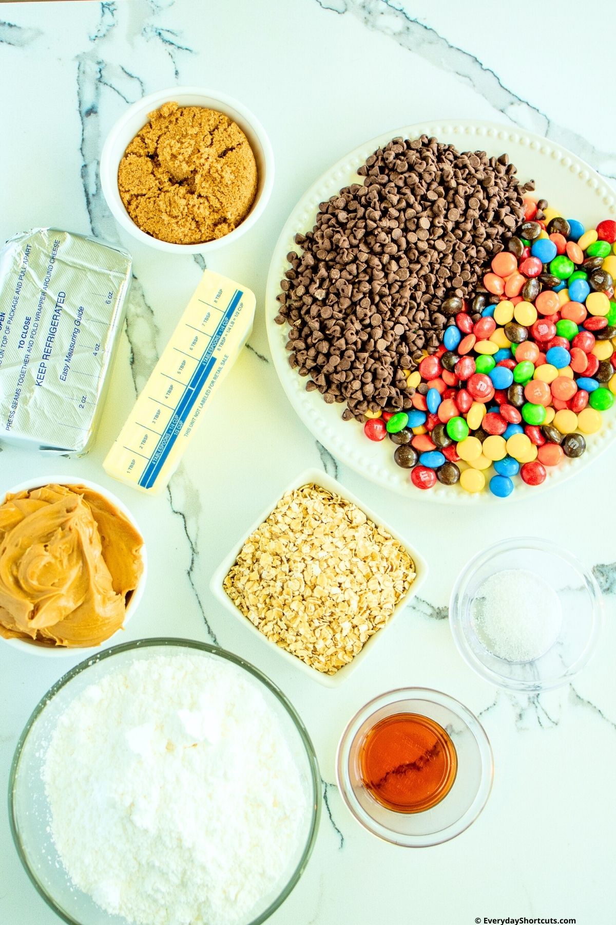 ingredients for monster cookie dough dip