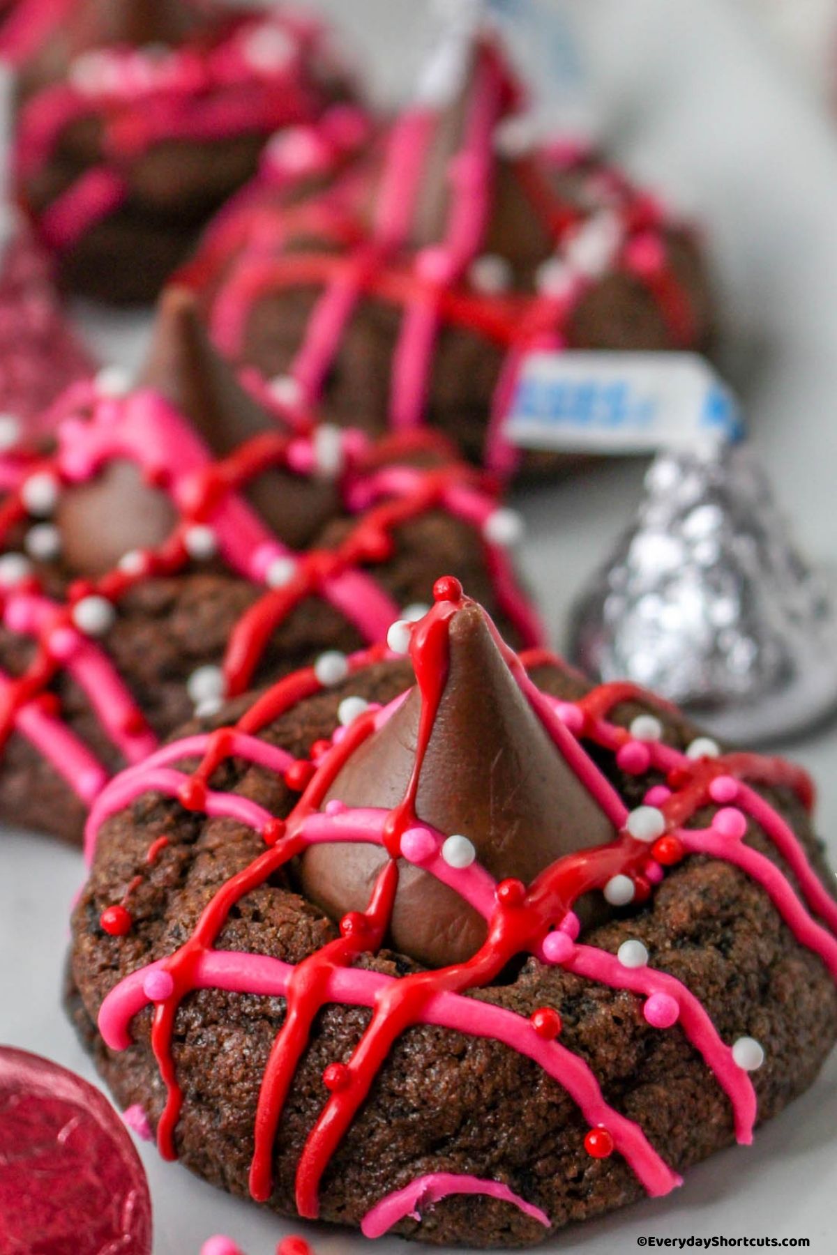 Valentine chocolate kiss cookies
