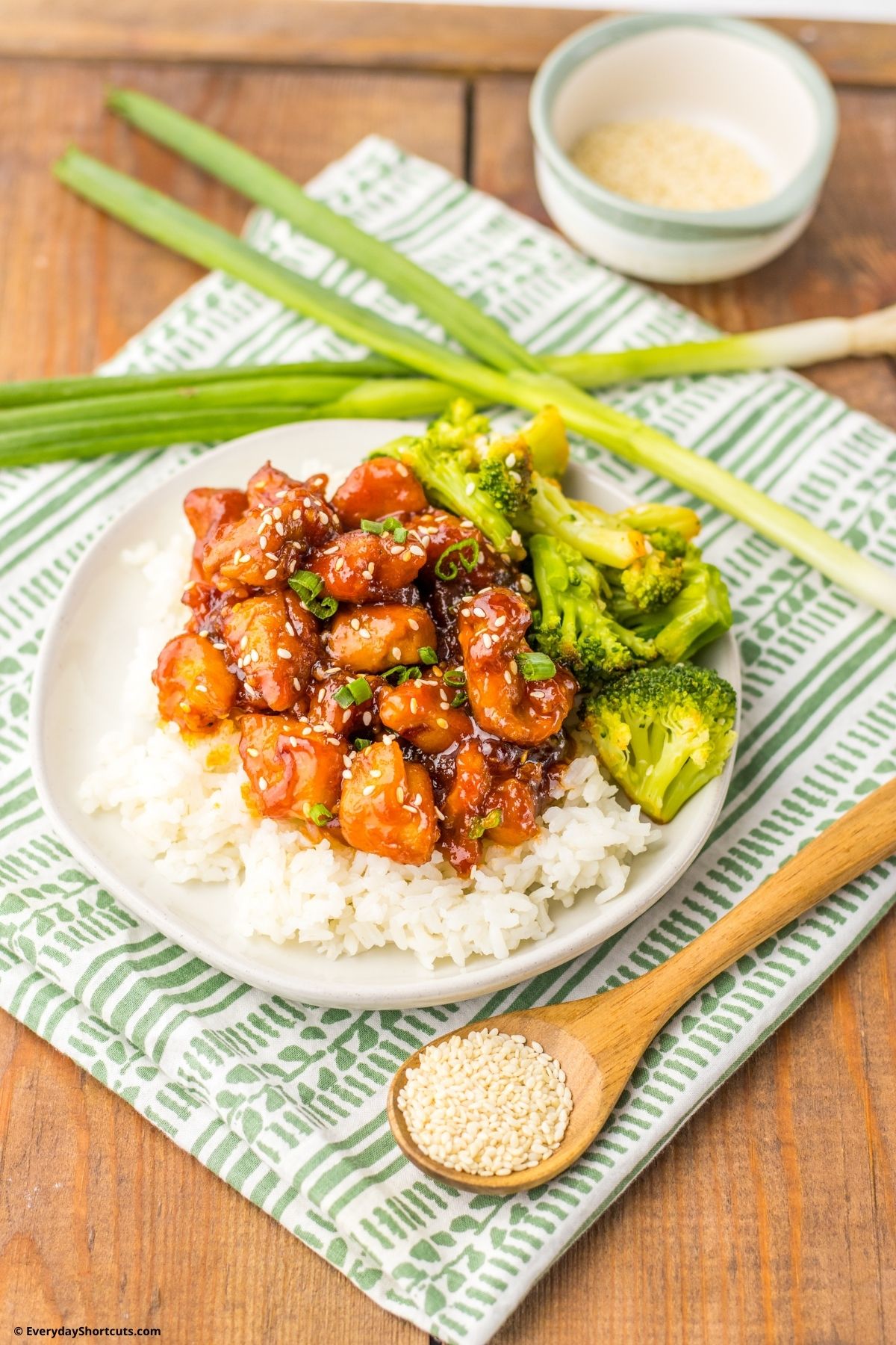 mall food court bourbon chicken with broccoli