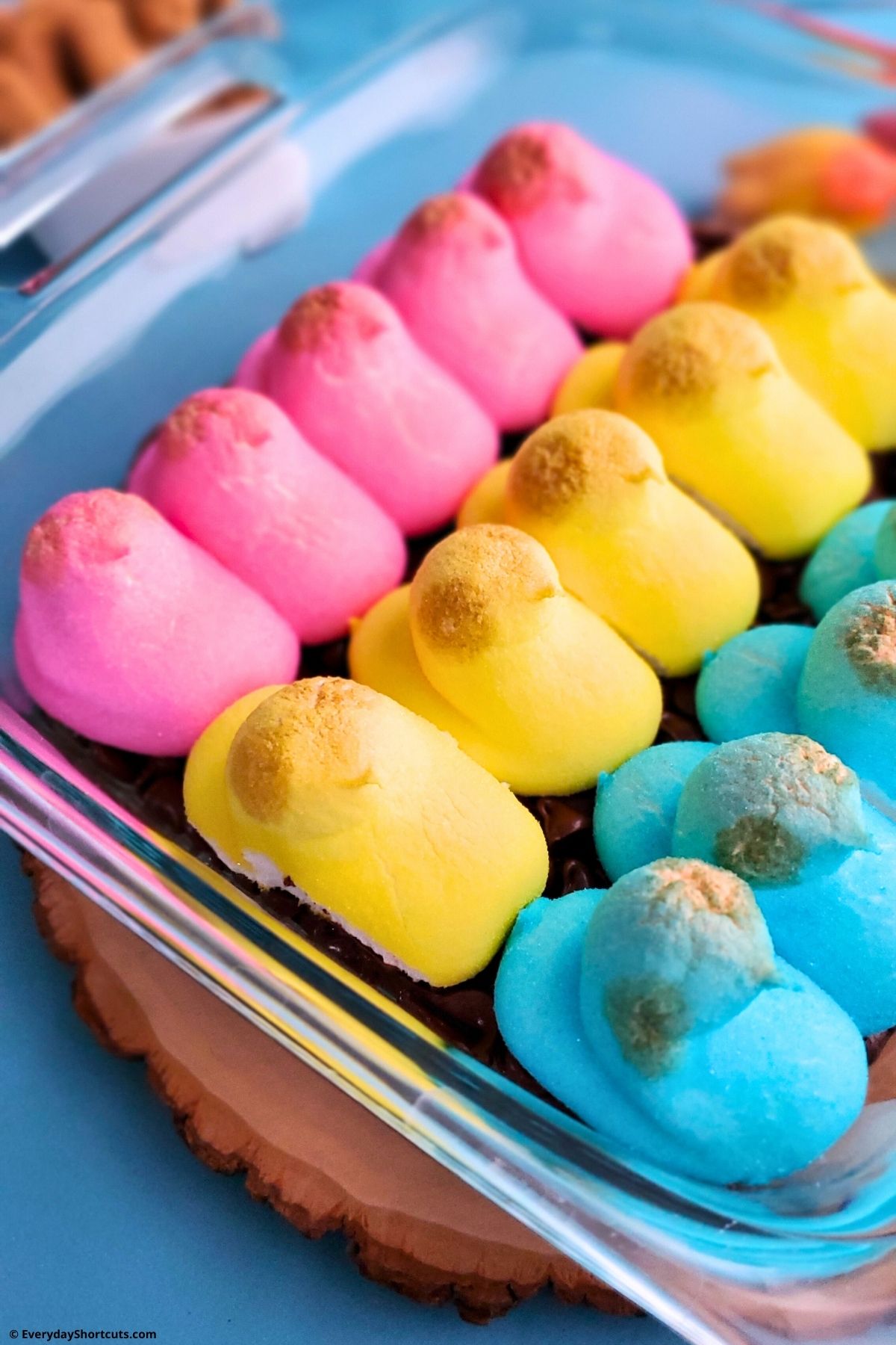 Marshmallow peeps and chocolate dip