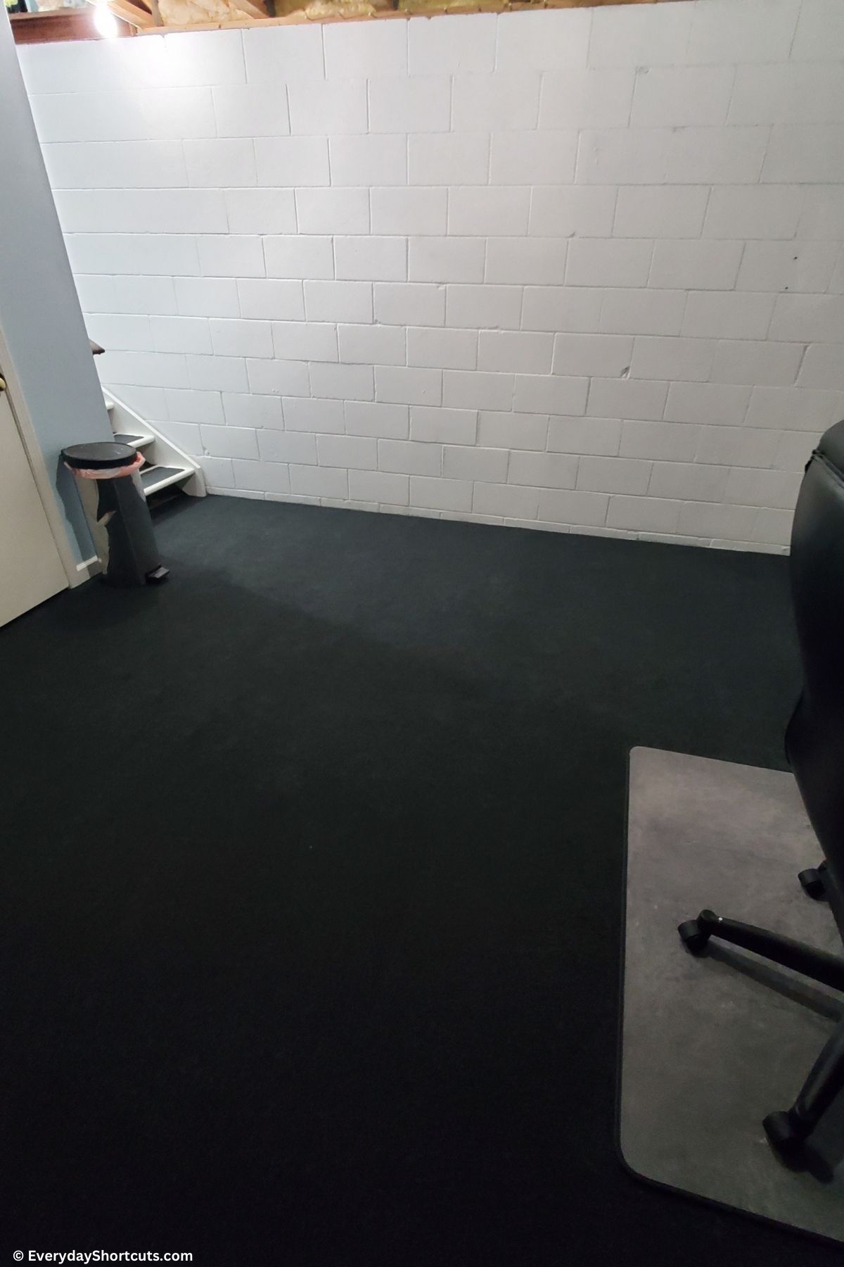 peel and stick carpet in basement