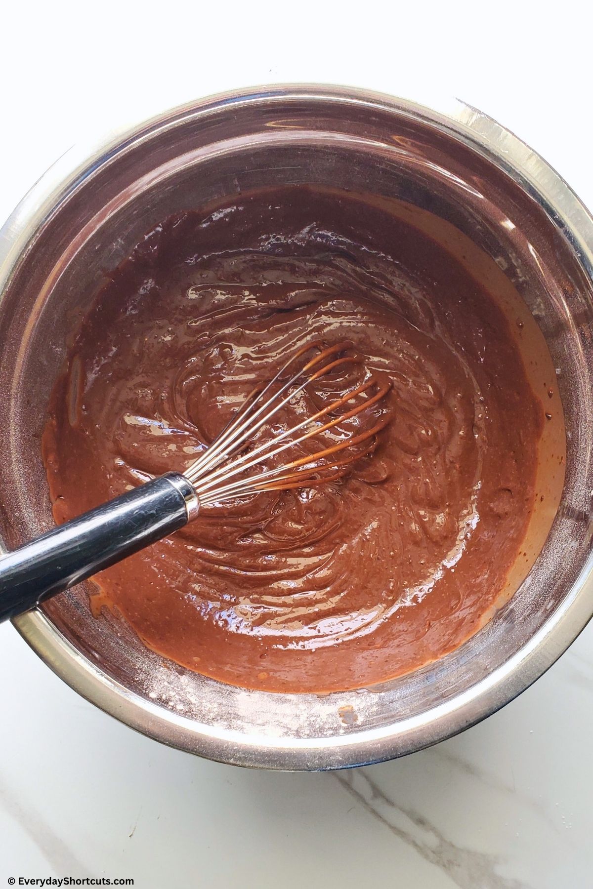 chocolate pudding mix in bowl