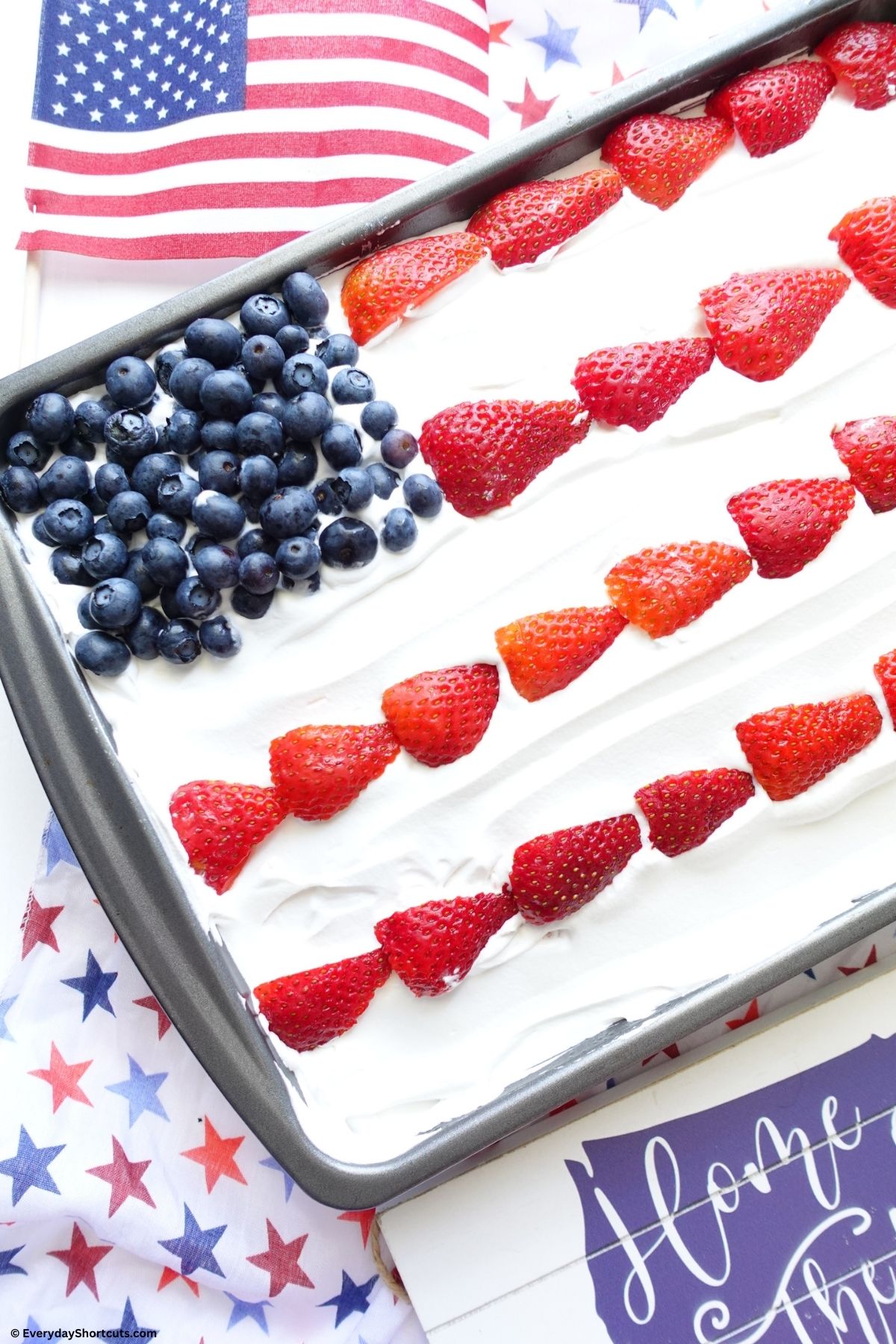 flag cake with berries
