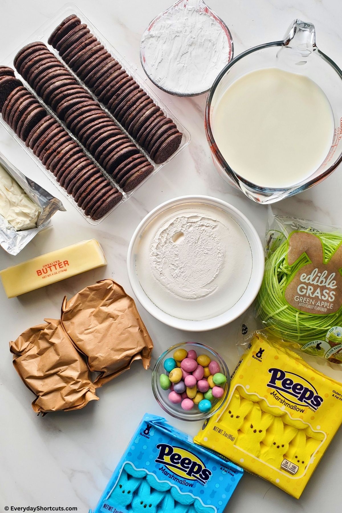 ingredients for Easter dirt cake