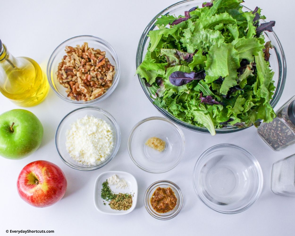 ingredients for apple feta salad
