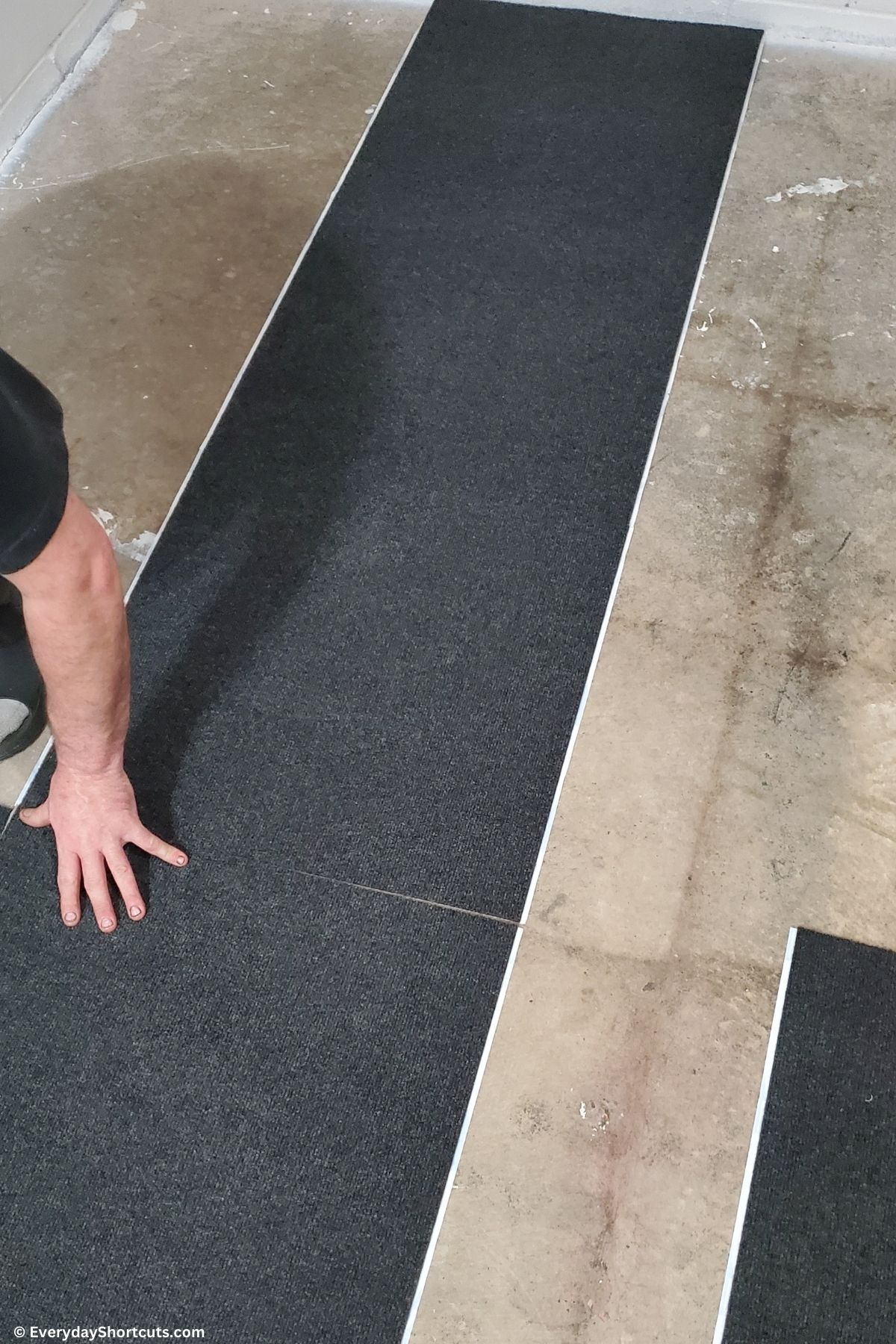 installing carpet tiles in basement game room