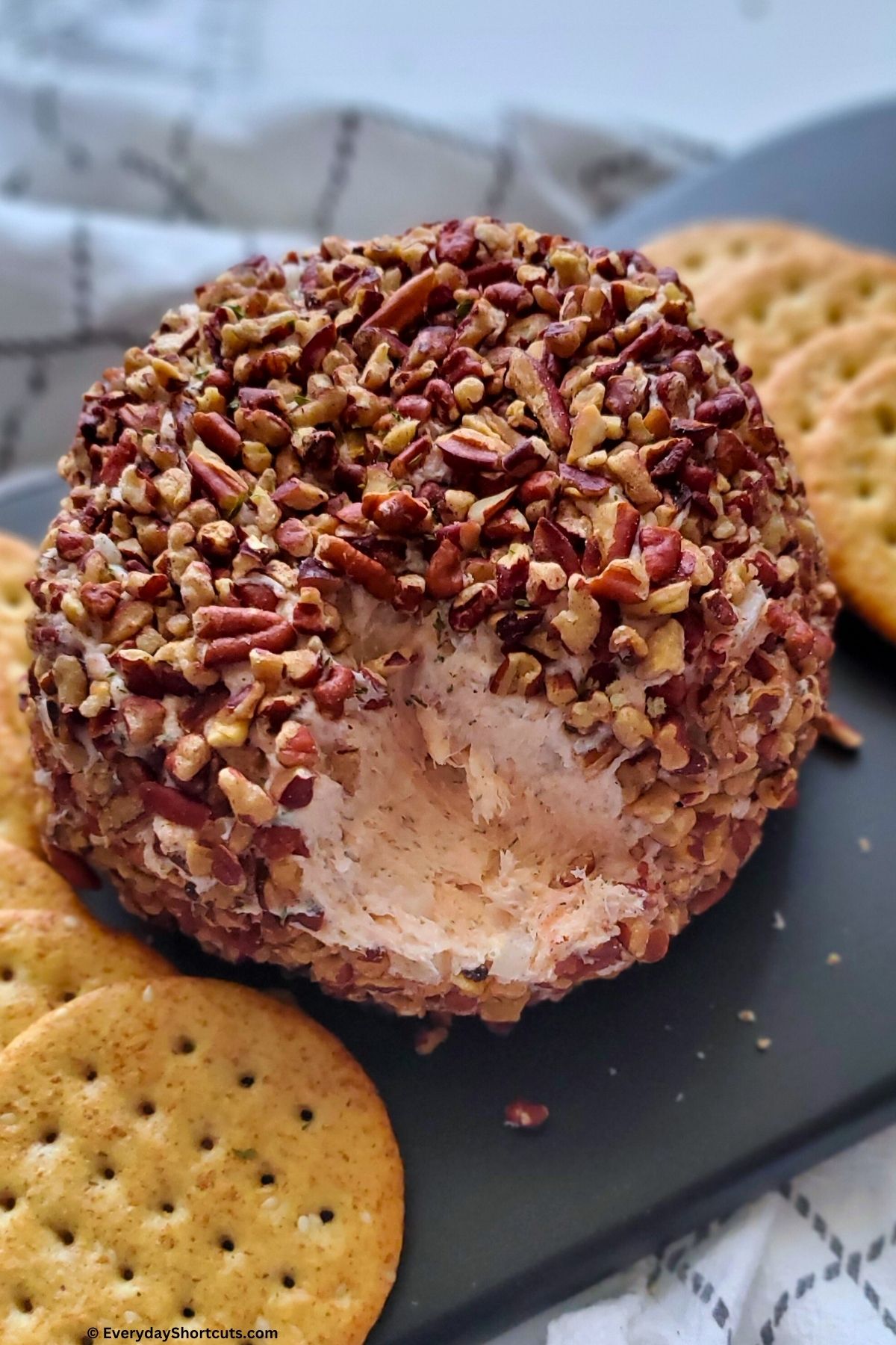 smoked salmon cheese ball with crackers