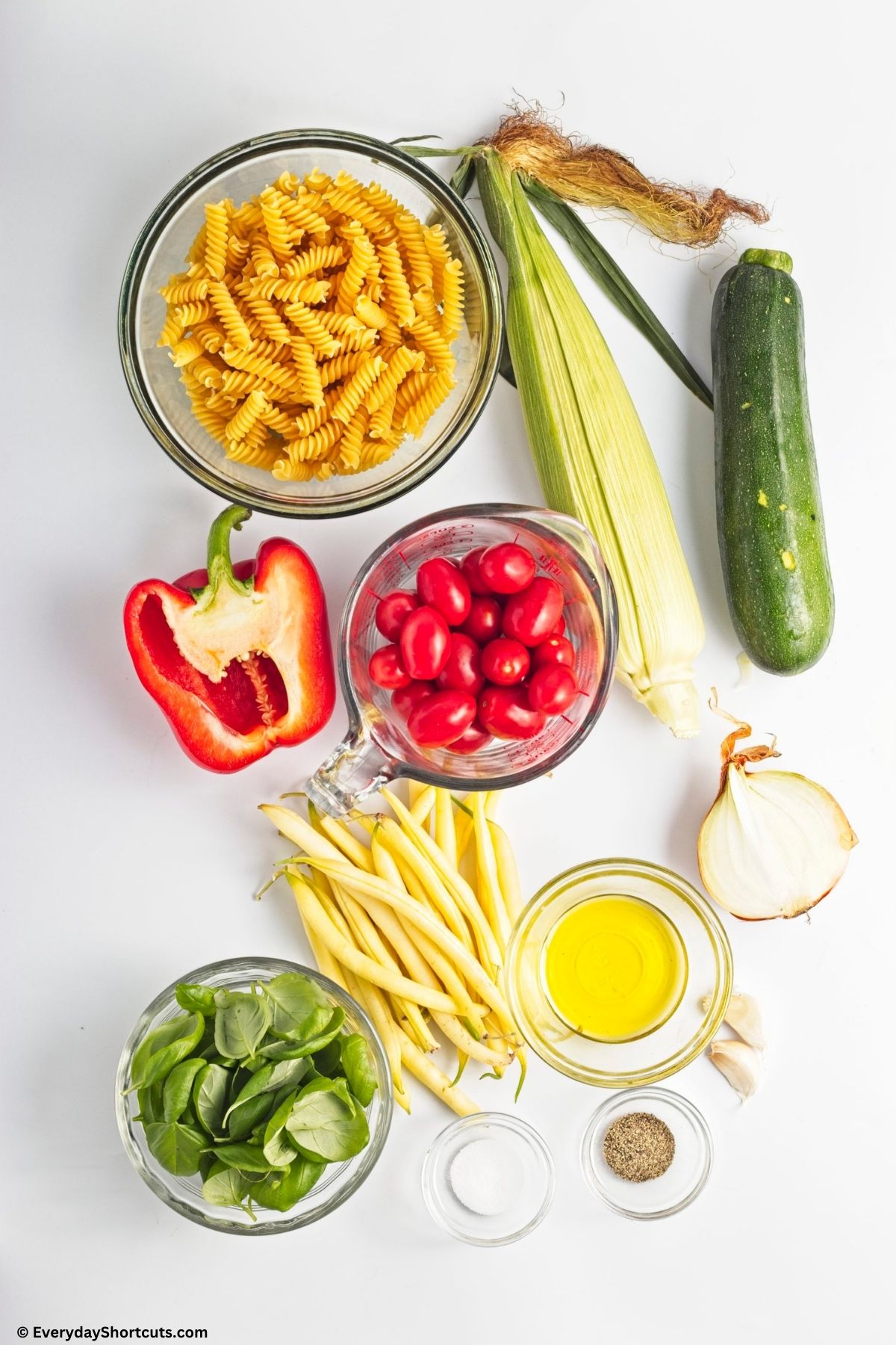 ingredients for summer pasta primavera