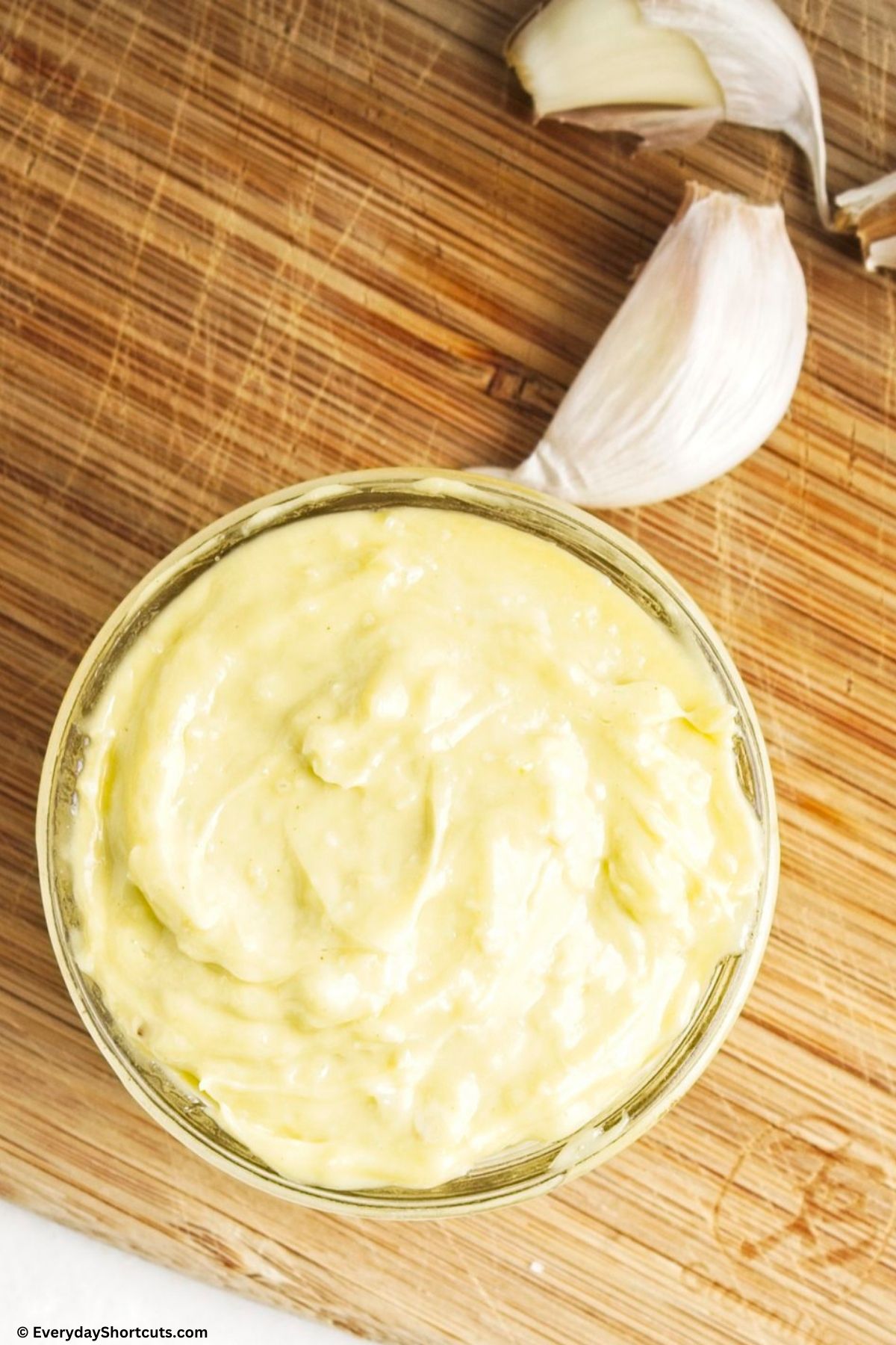 creamy garlic aioli in a jar