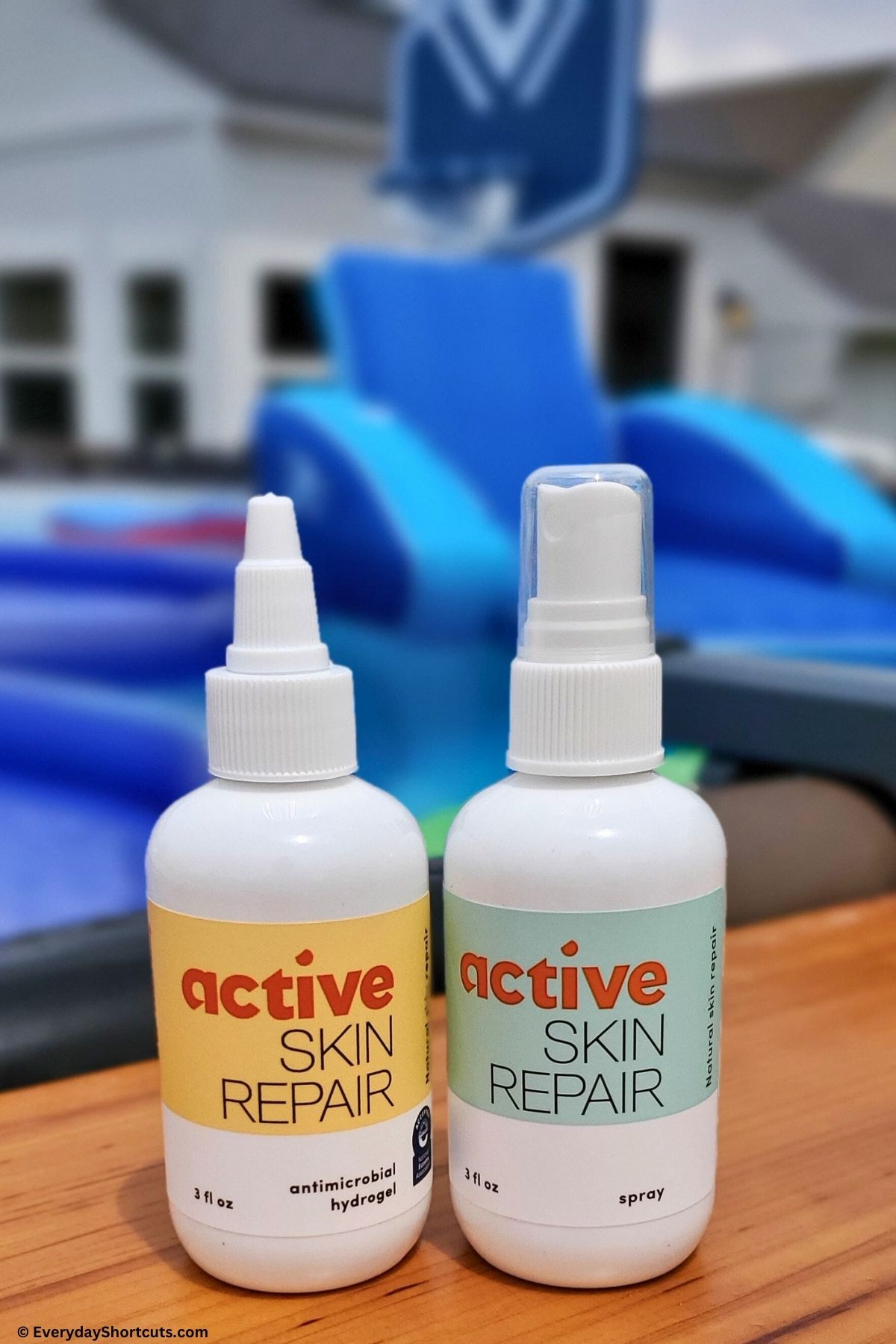 Hypochlorous Acid spry and hydrogel by the pool