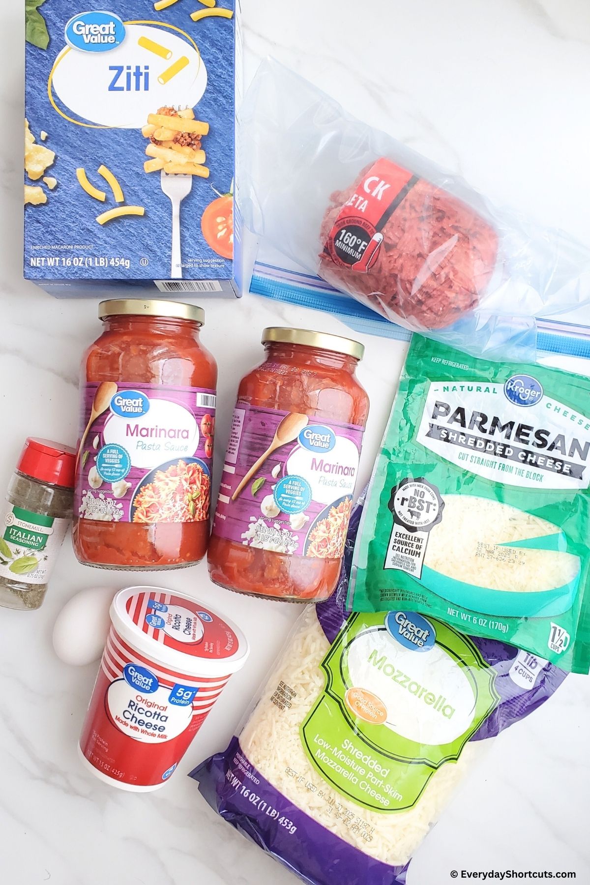 baked ziti casserole ingredients