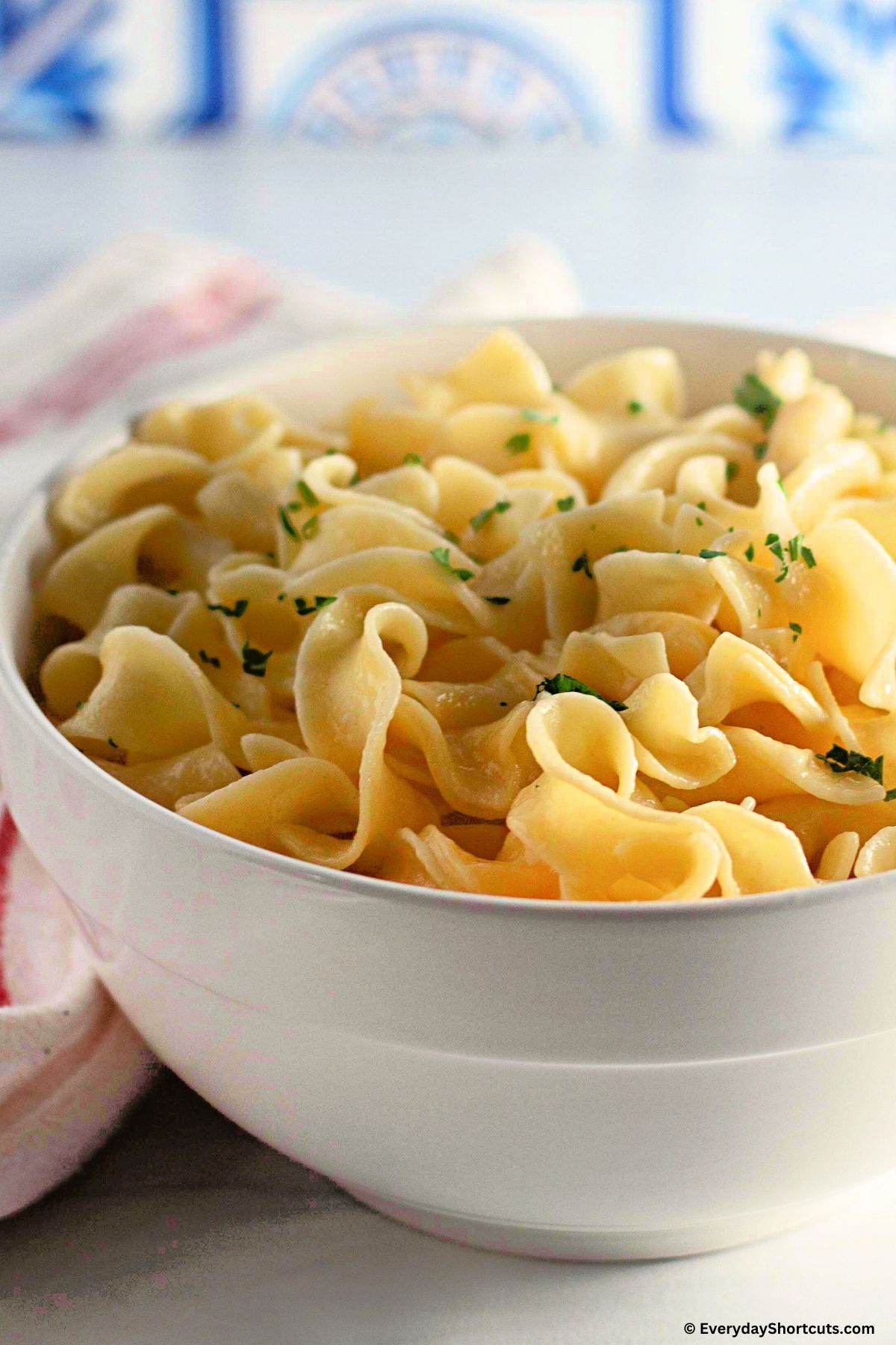 Parmesan butter noodles in a bowl