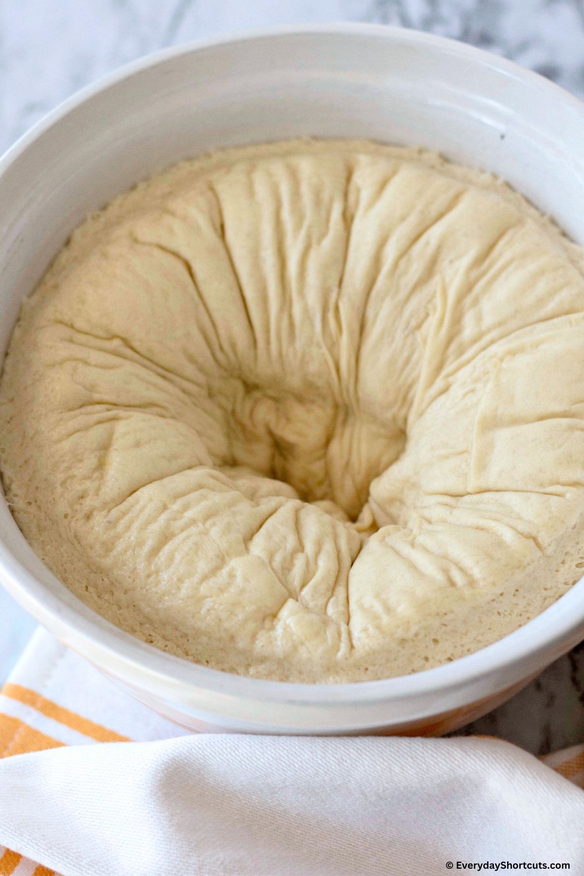 punched dough in bowl