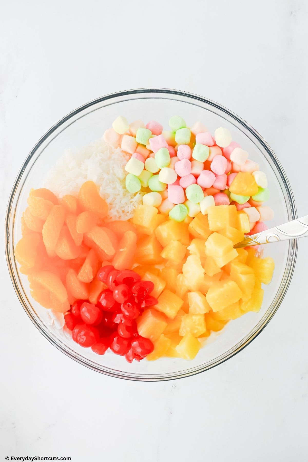 whipped topping with fruit in bowl