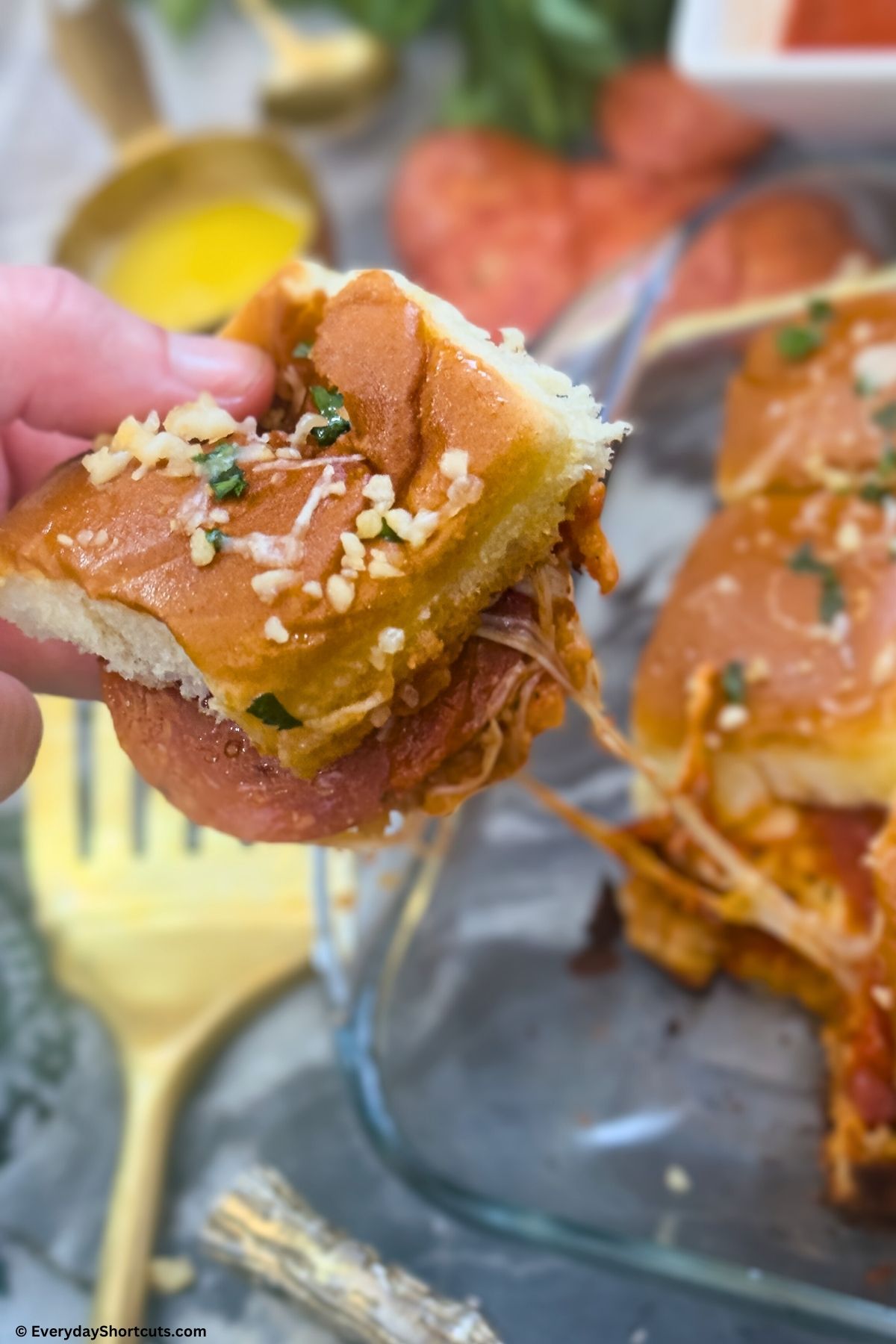 pizza sliders cheese pull