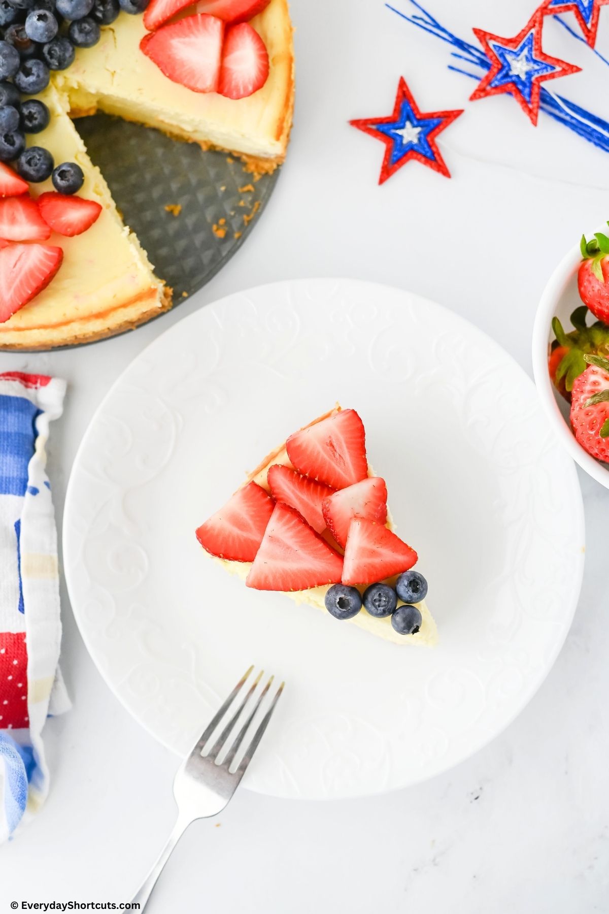 red white and blue cheesecake