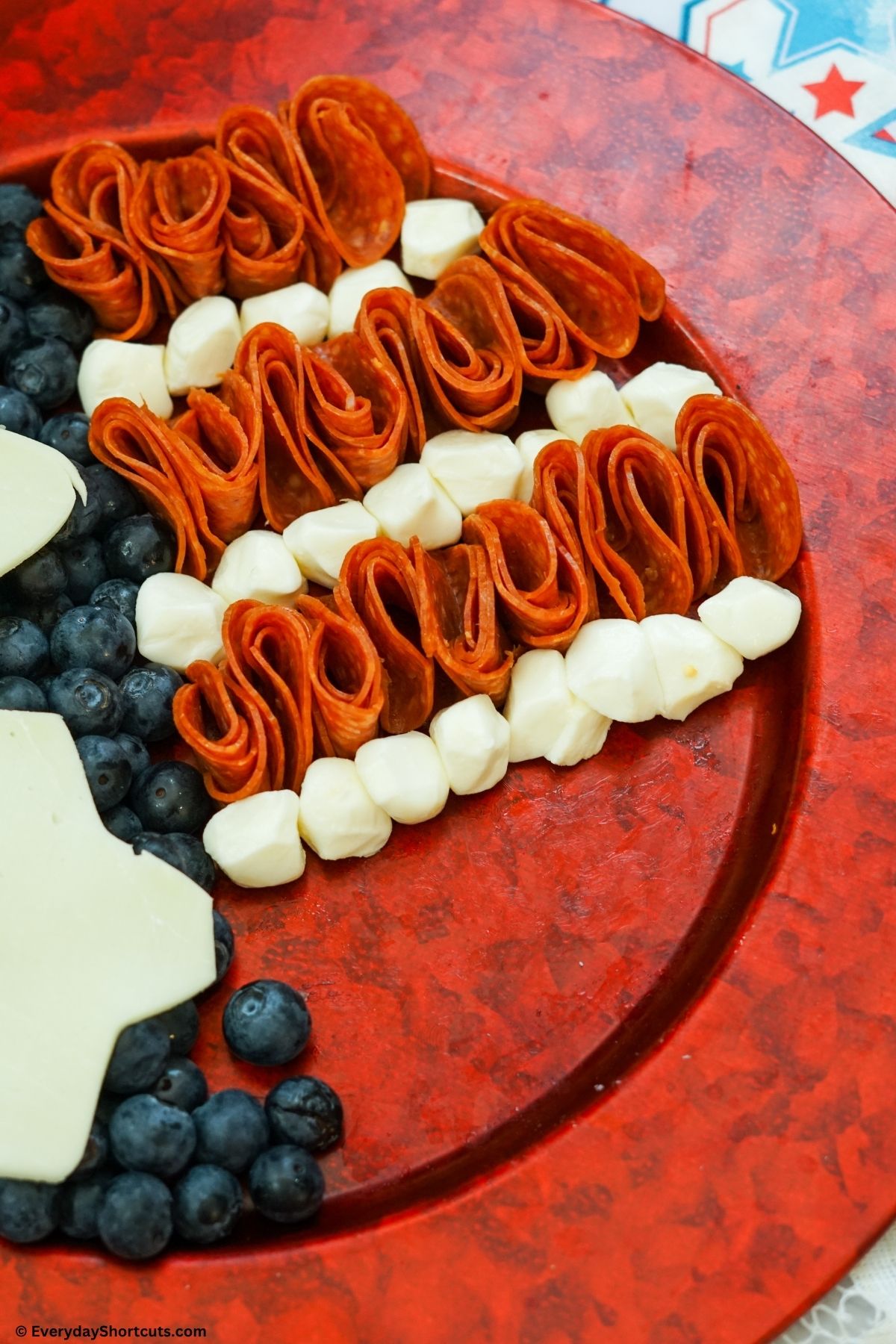 ribbon pepperoni on a plate