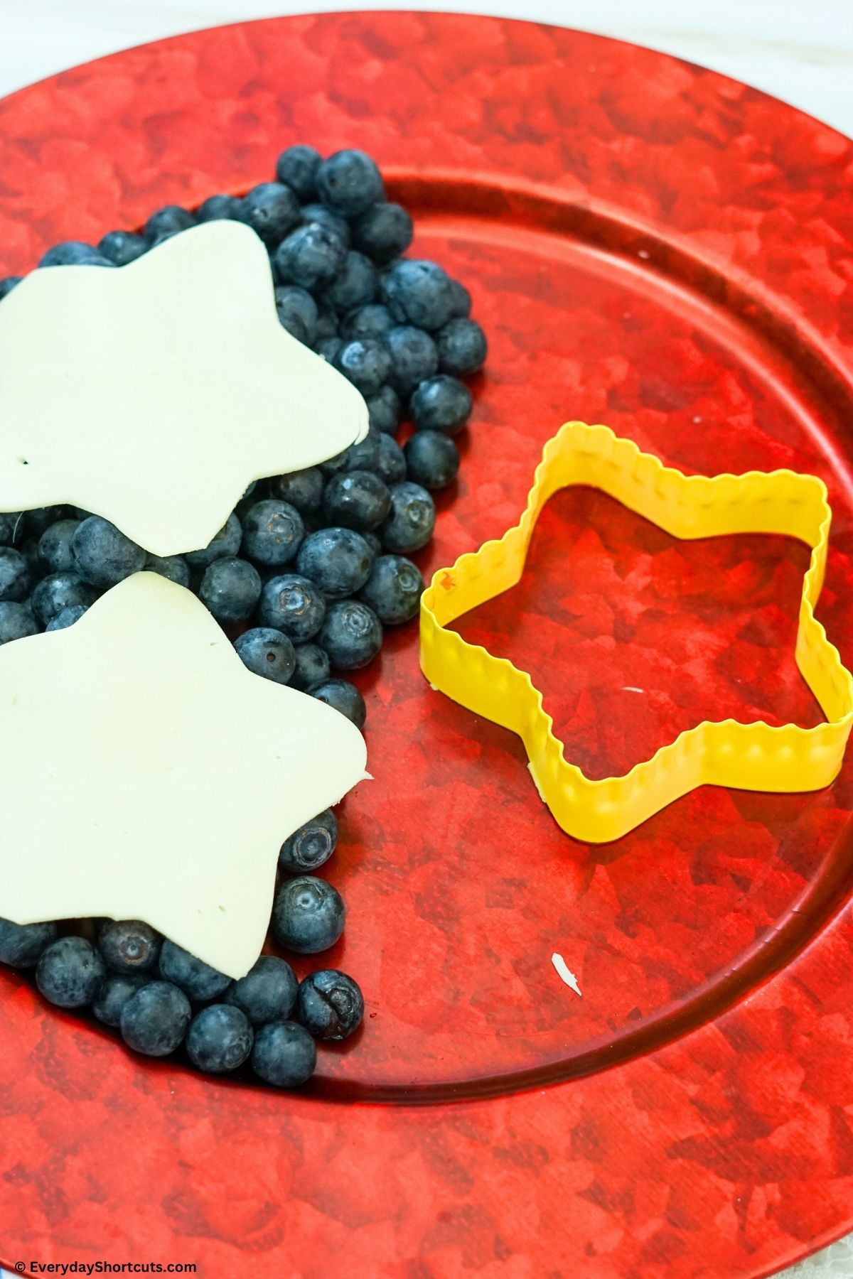 cheese stars and blueberries