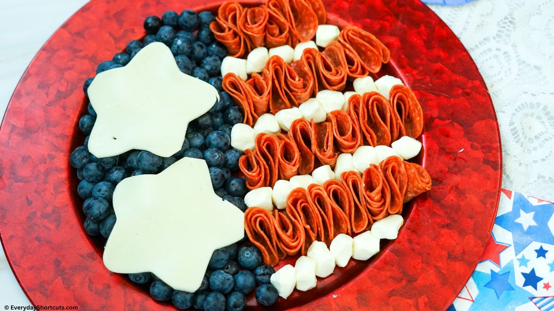 meat and cheese flag platter