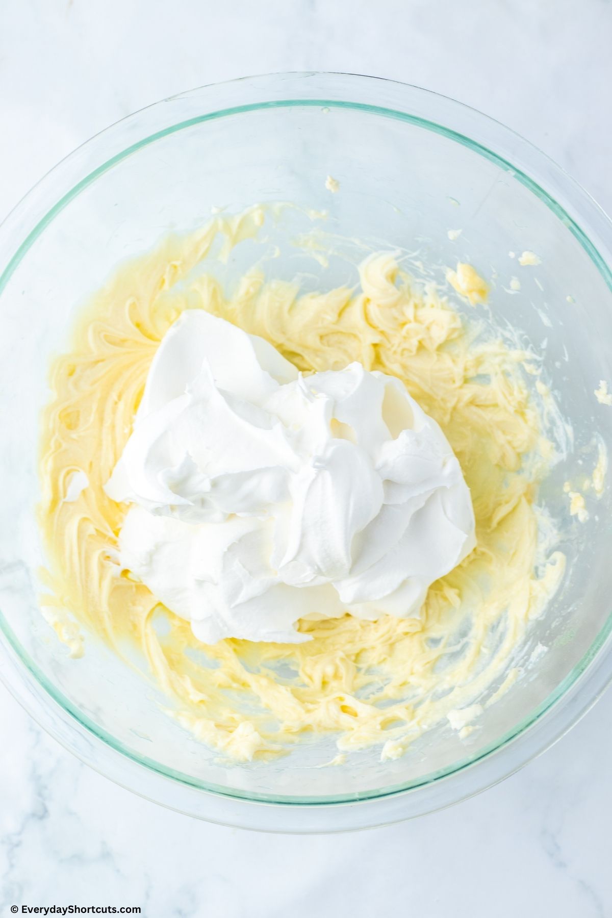 creamy fluff mixture in a bowl