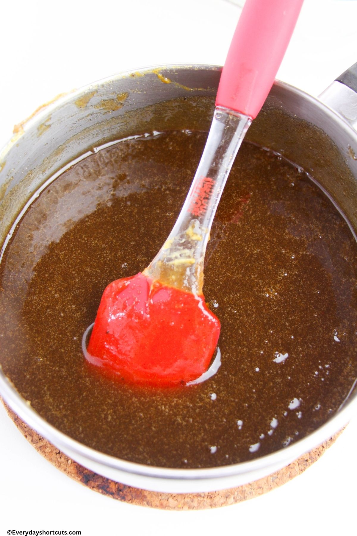 cooked ham glaze in a pan