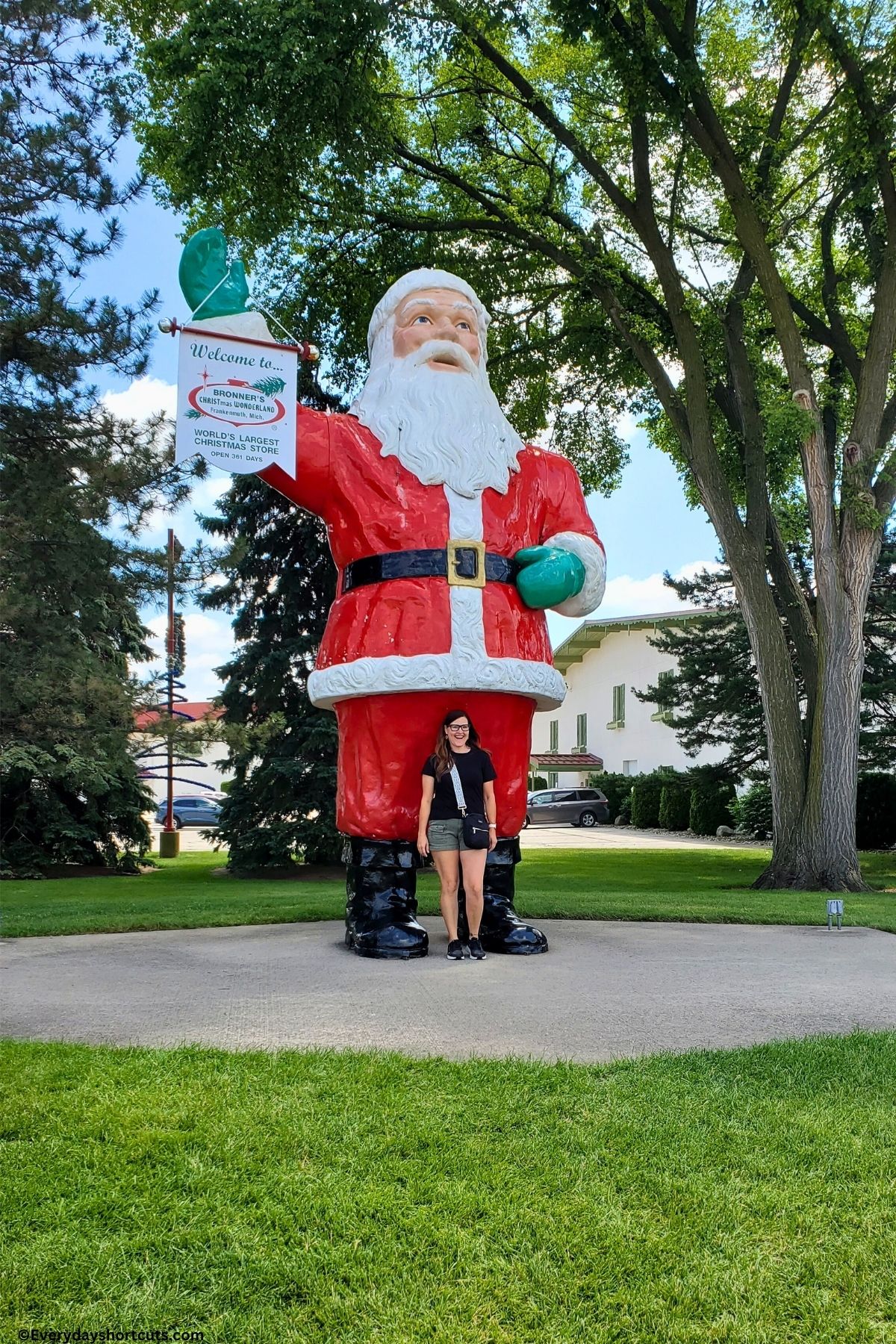 17 foot Santa in front of Bronner's