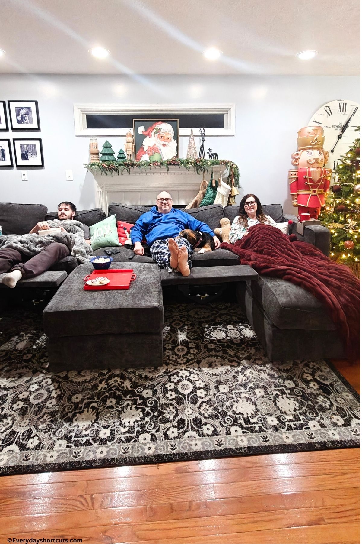 Christmas Family movie night on Lovesac Sactional