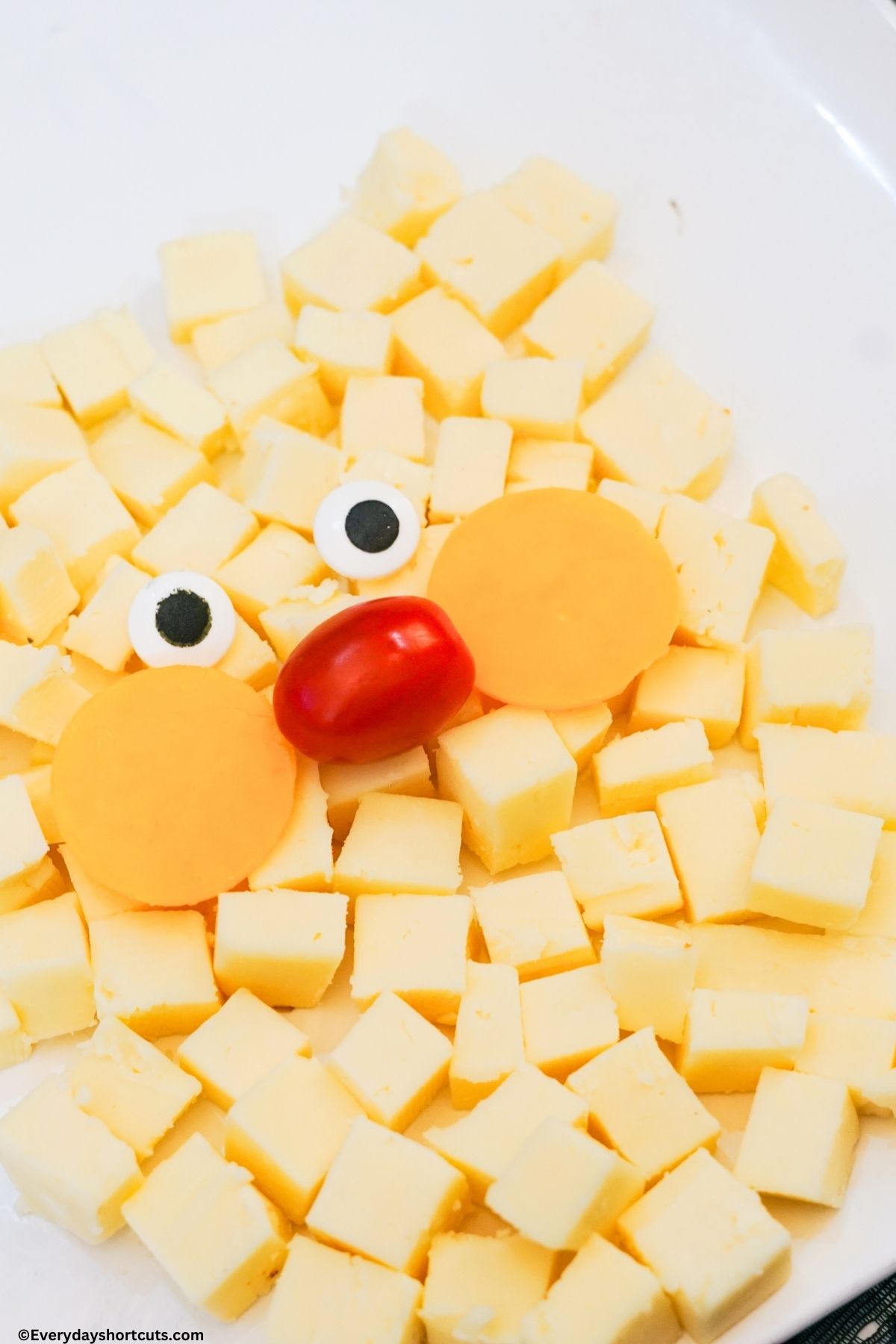 Santa beard with cubed cheese