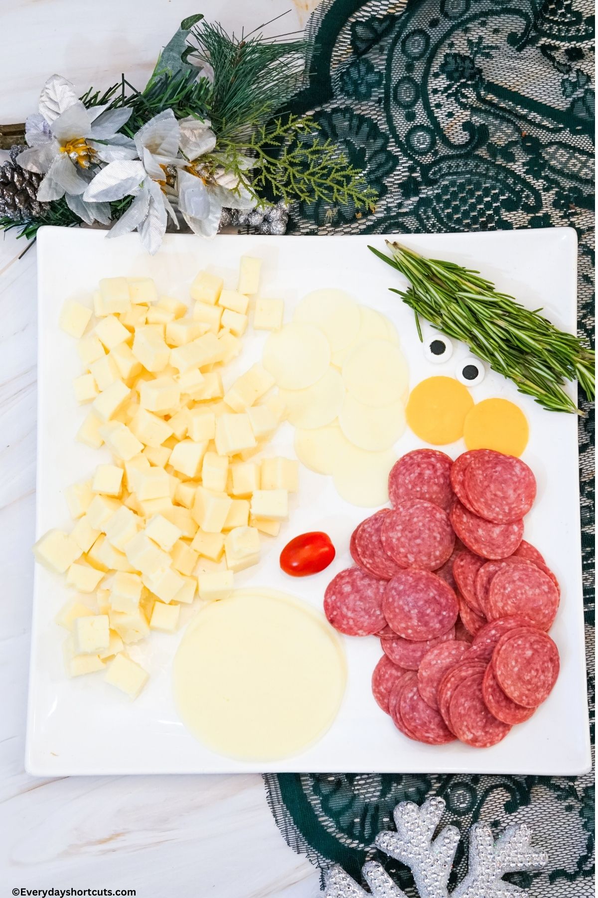 ingredients for Santa charcuterie board