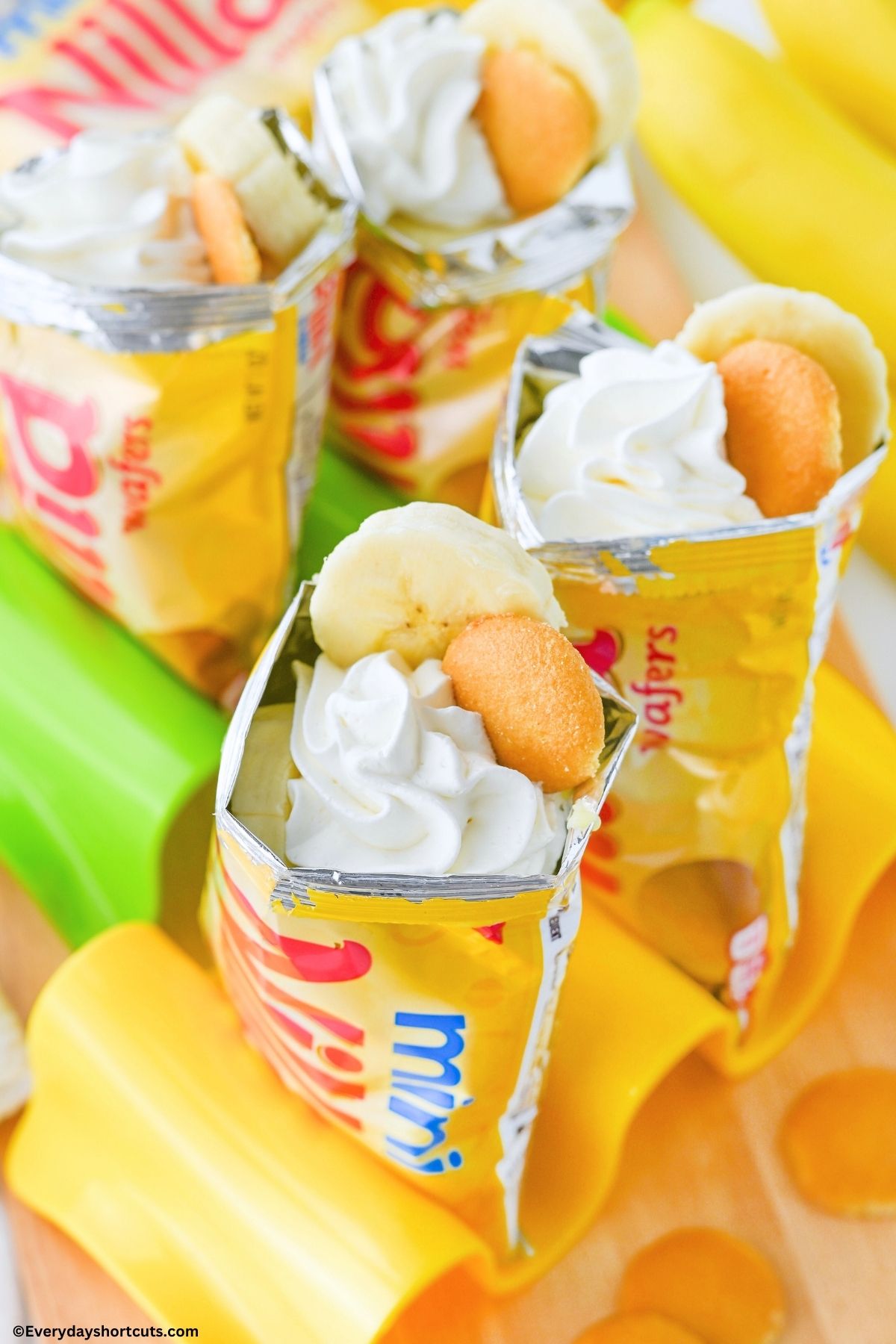 walking banana dessert bags on a taco stand