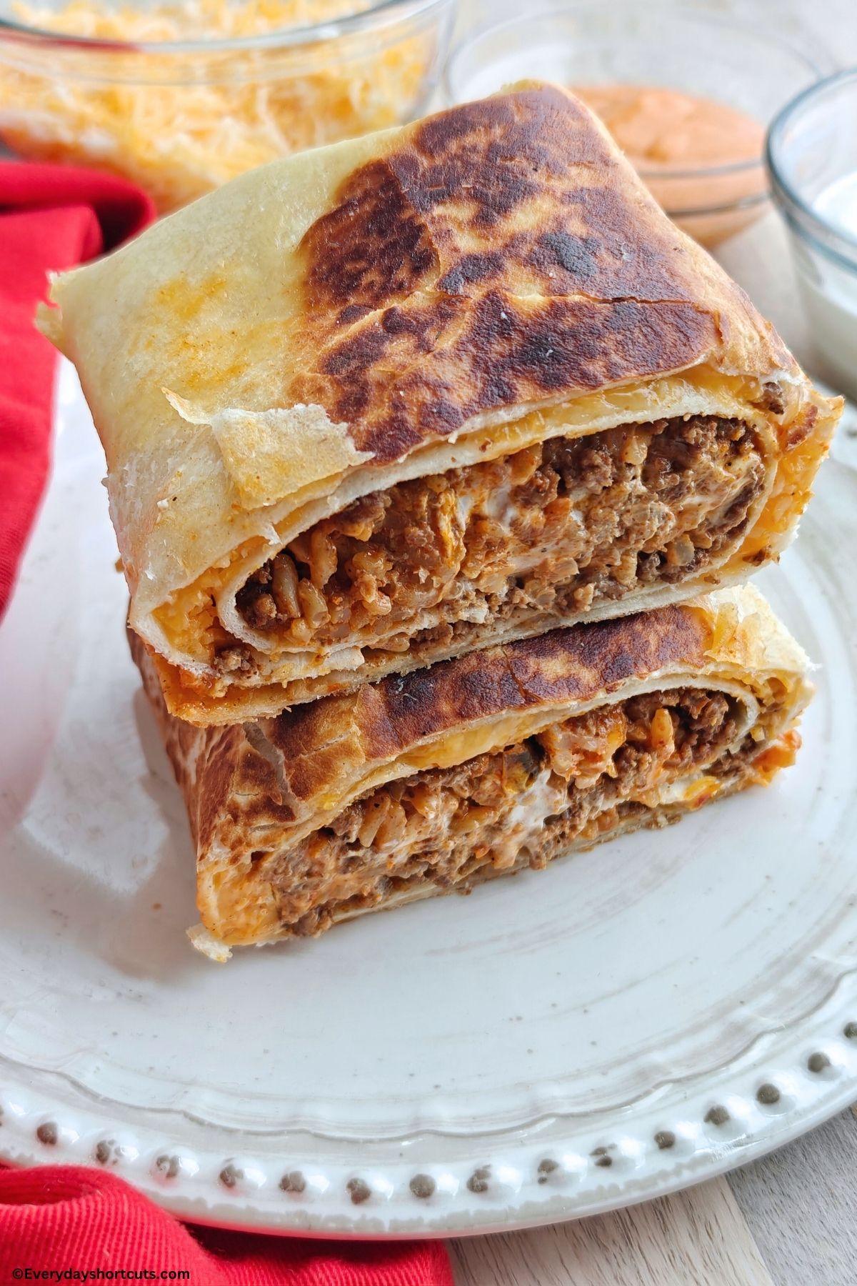 Taco Bell Quesarito on a plate