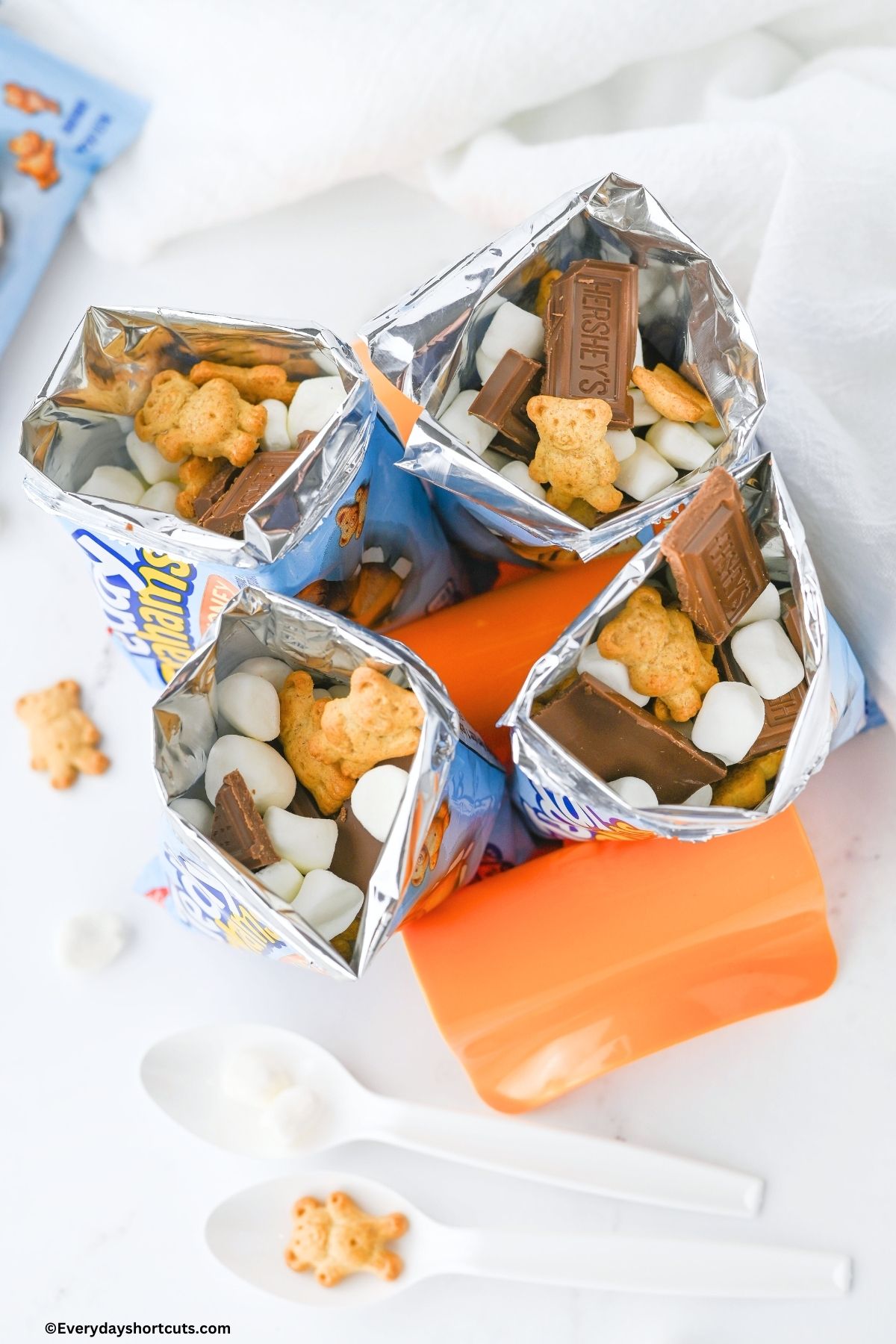 Walking S'mores dessert bags on an orange taco stand