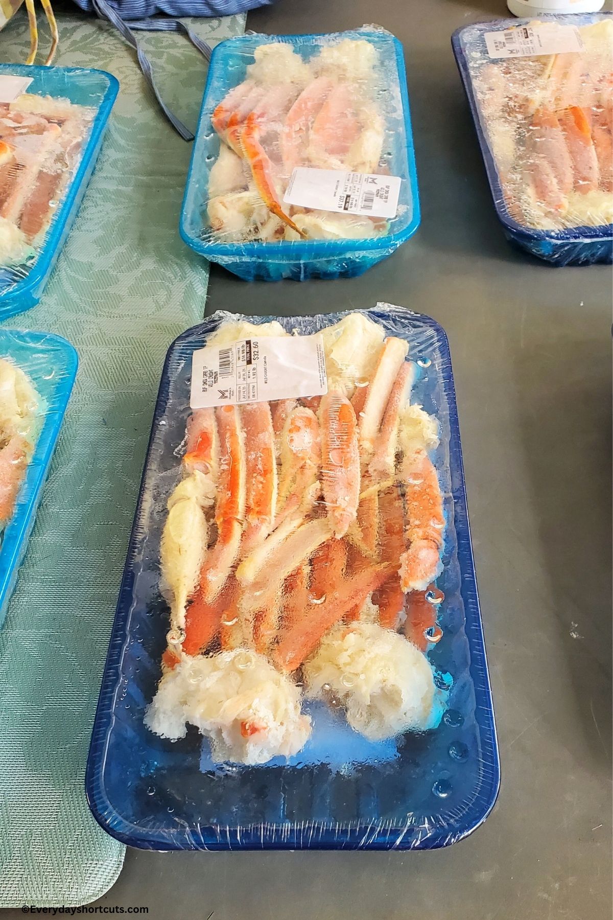 crab legs in a package