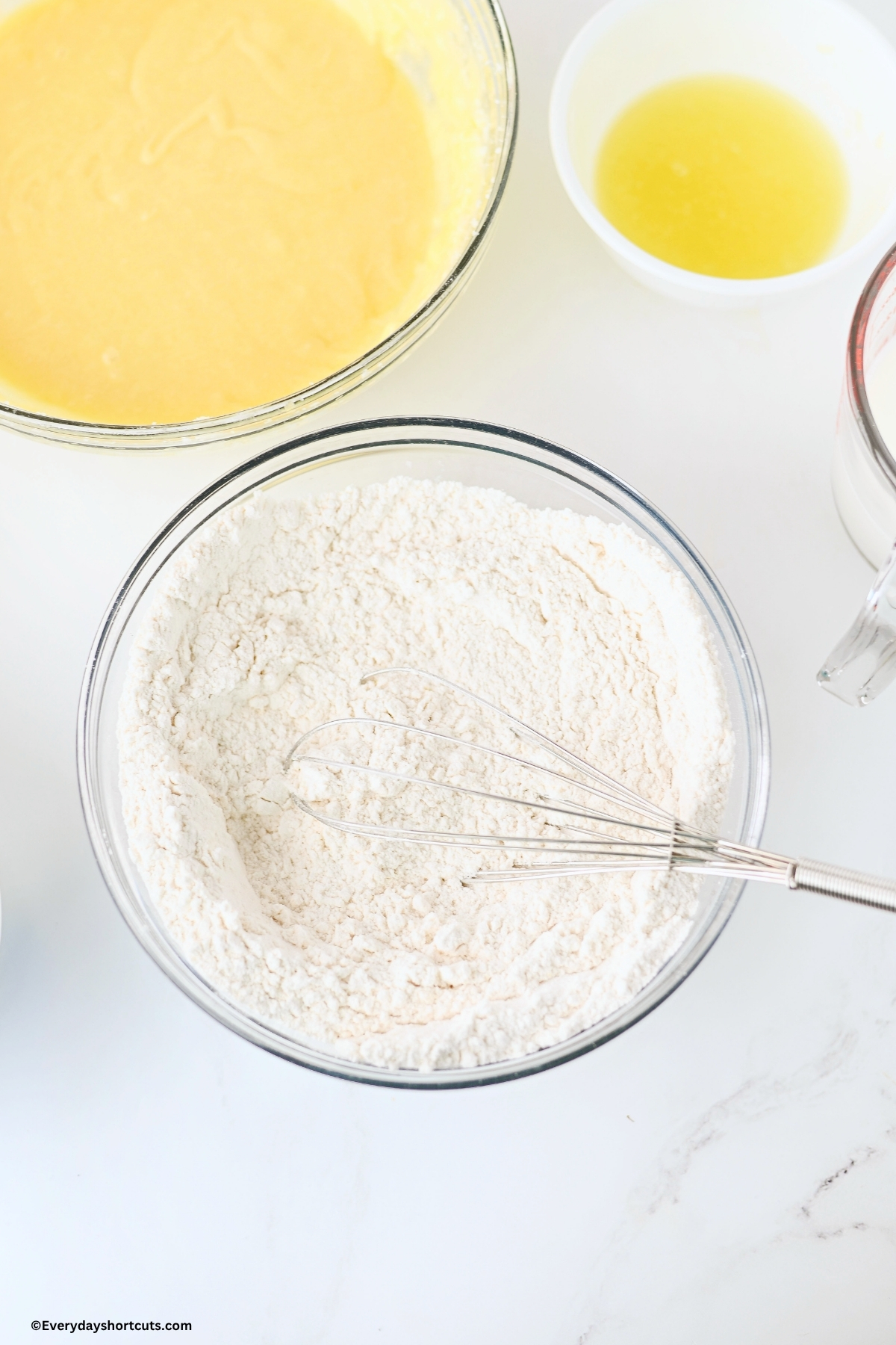 flour, baking powder, salt and lemon zest in a bowl