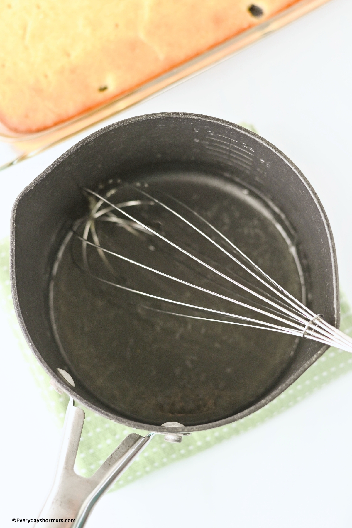 lemon glaze sauce in a sauce pan