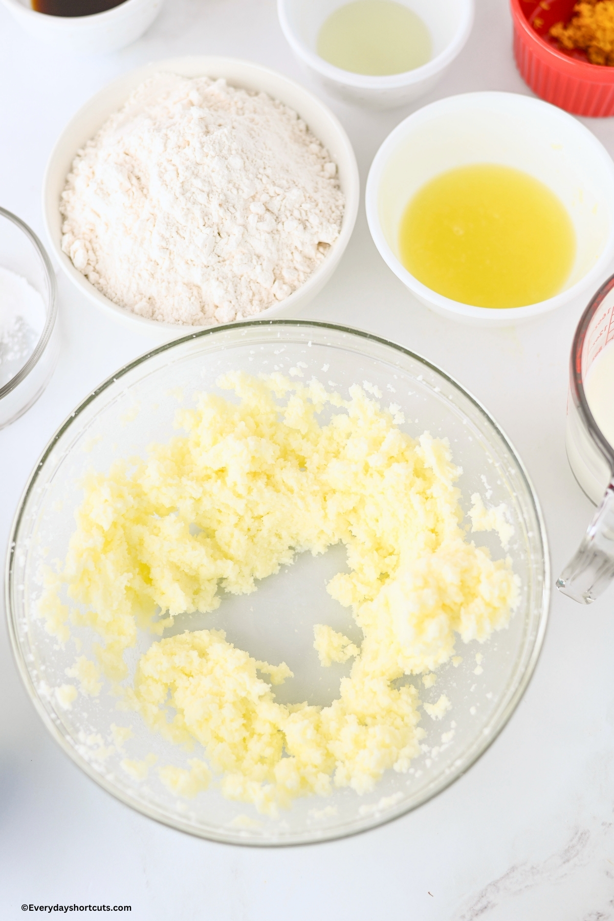 butter and sugar in a bowl