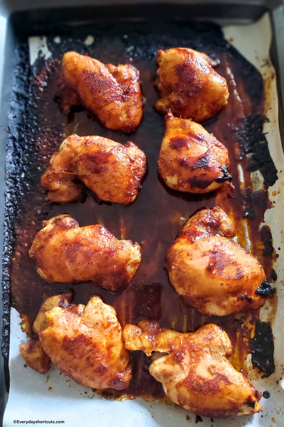 baked chicken on a cookie sheet