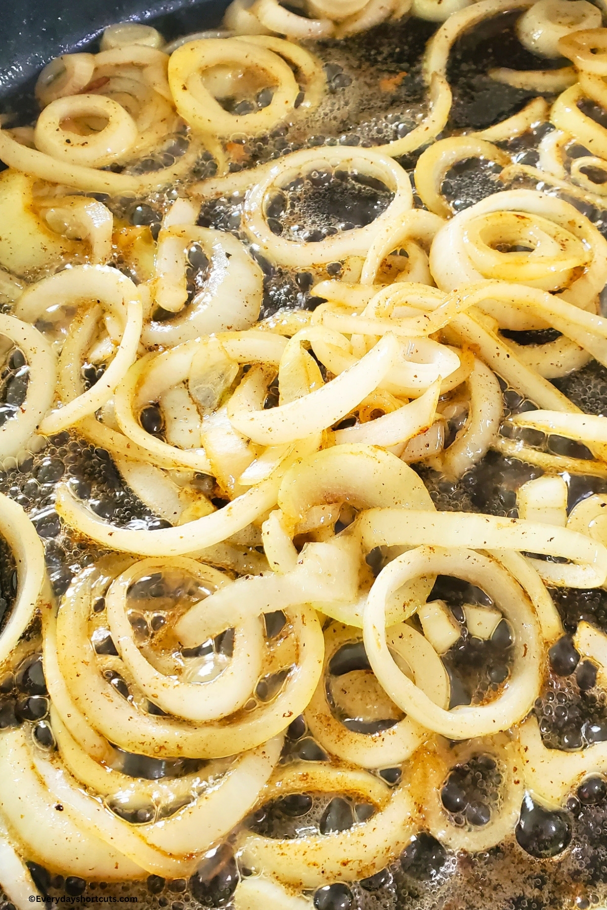 caramelized onions in a pan