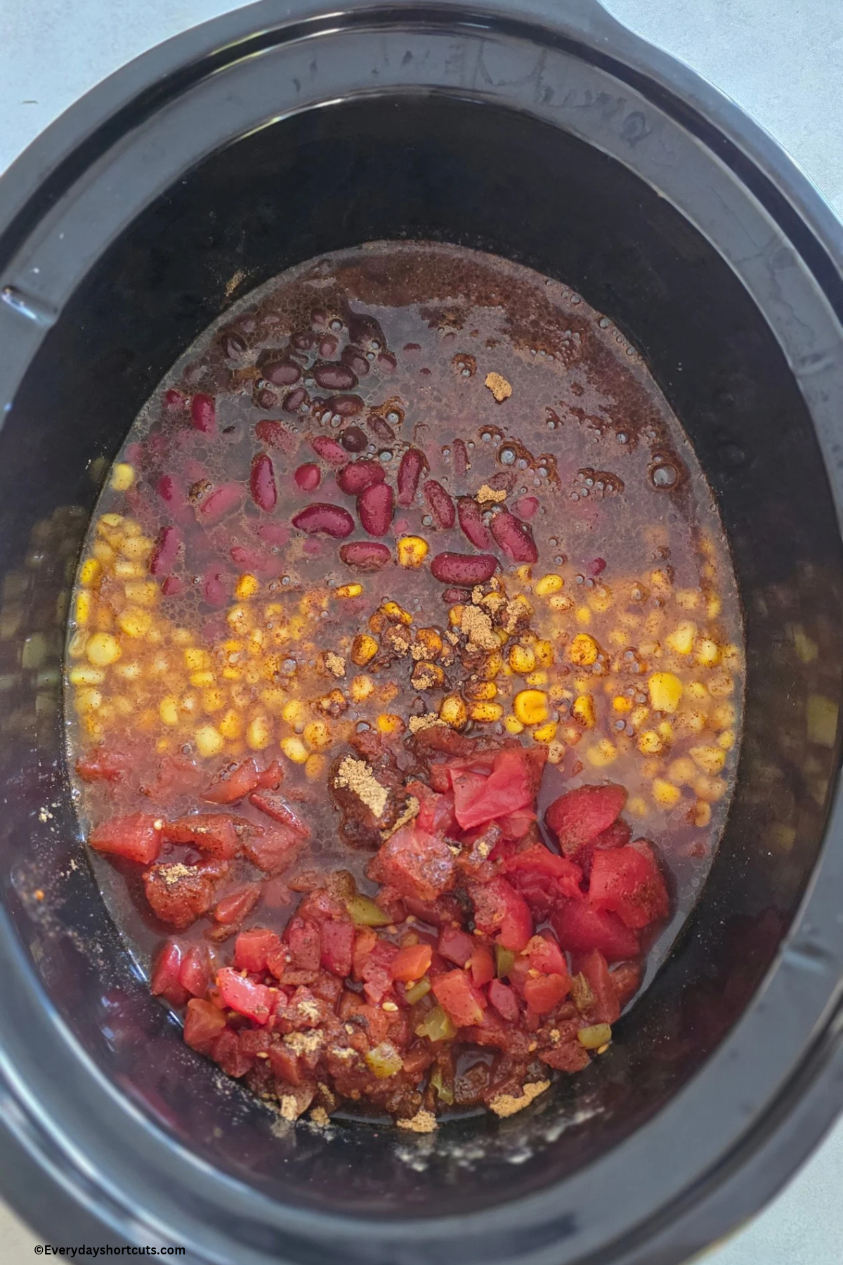 taco soup ingredients in crock pot