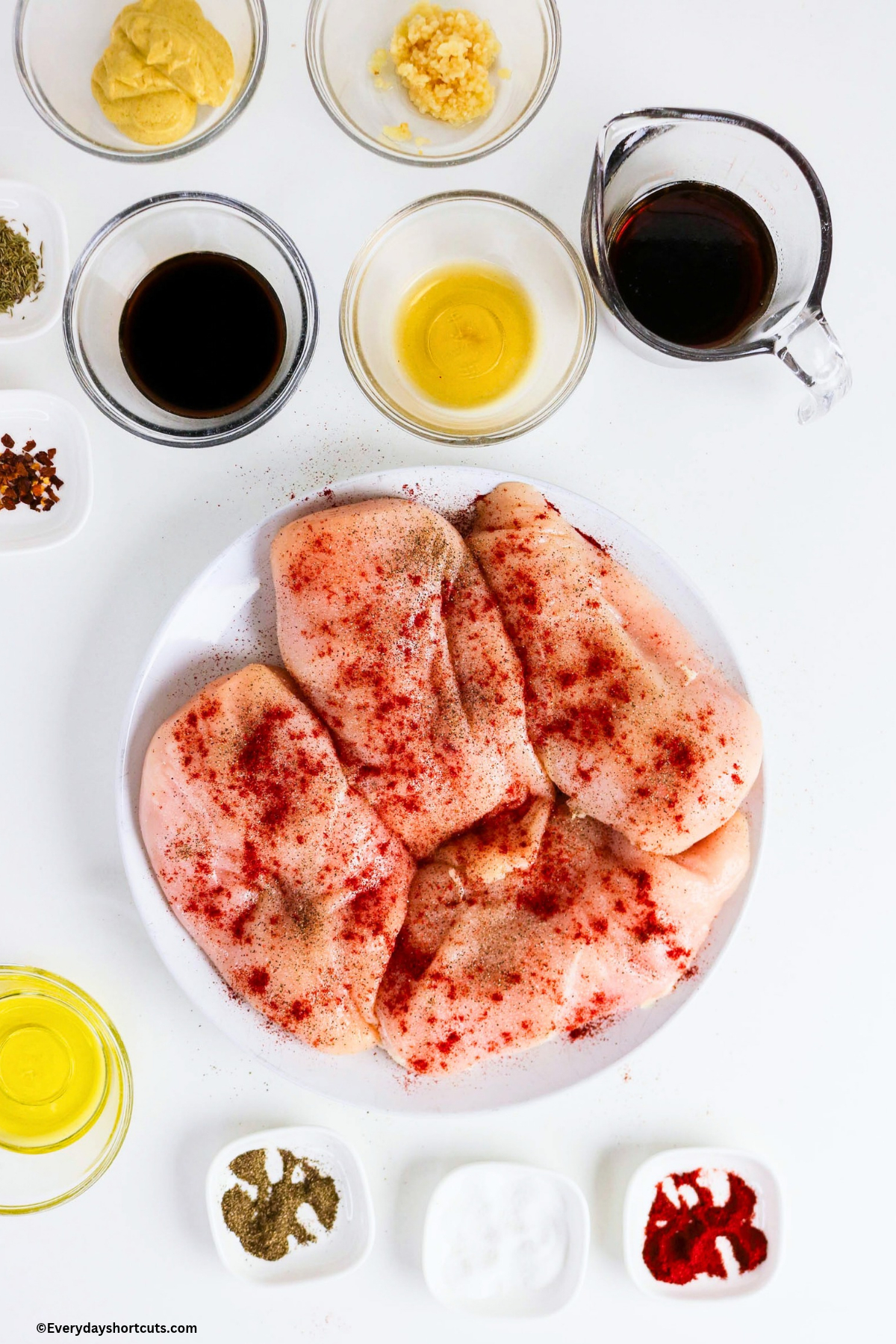 seasoned chicken on a white place